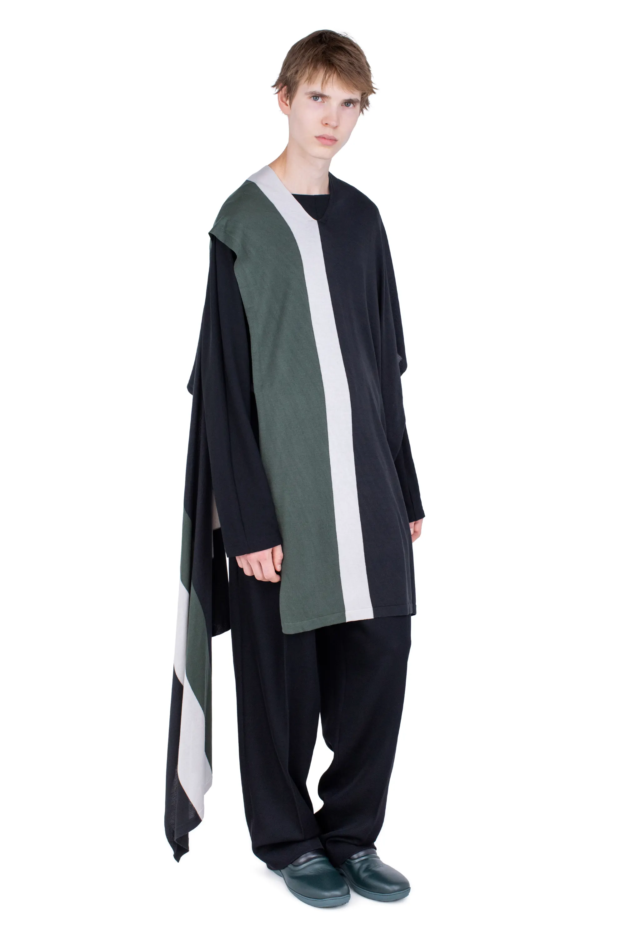KIKO KOSTADINOV SIGO WIDE KNIT SCARF - BLACK