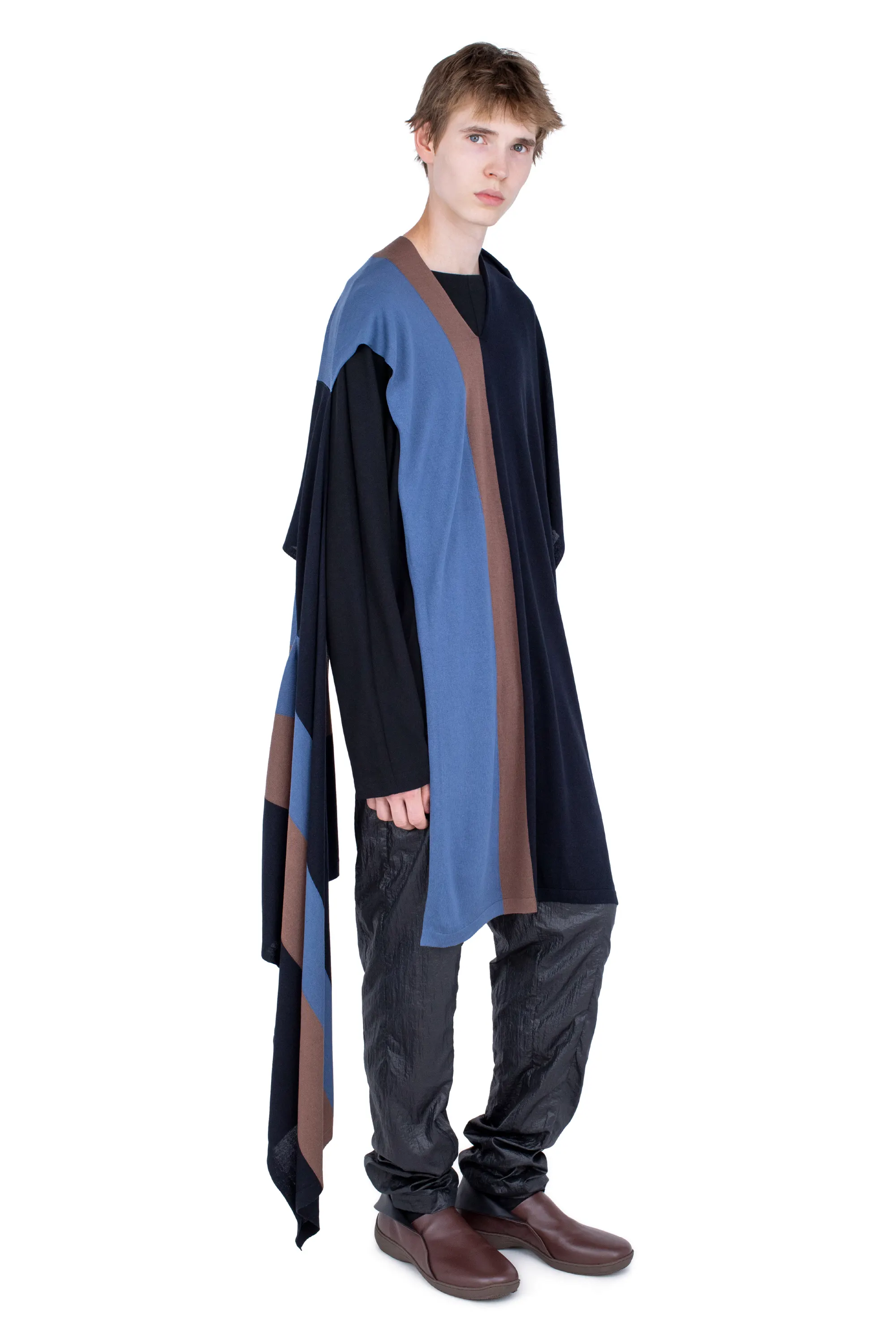 KIKO KOSTADINOV SIGO WIDE KNIT SCARF - BROWN