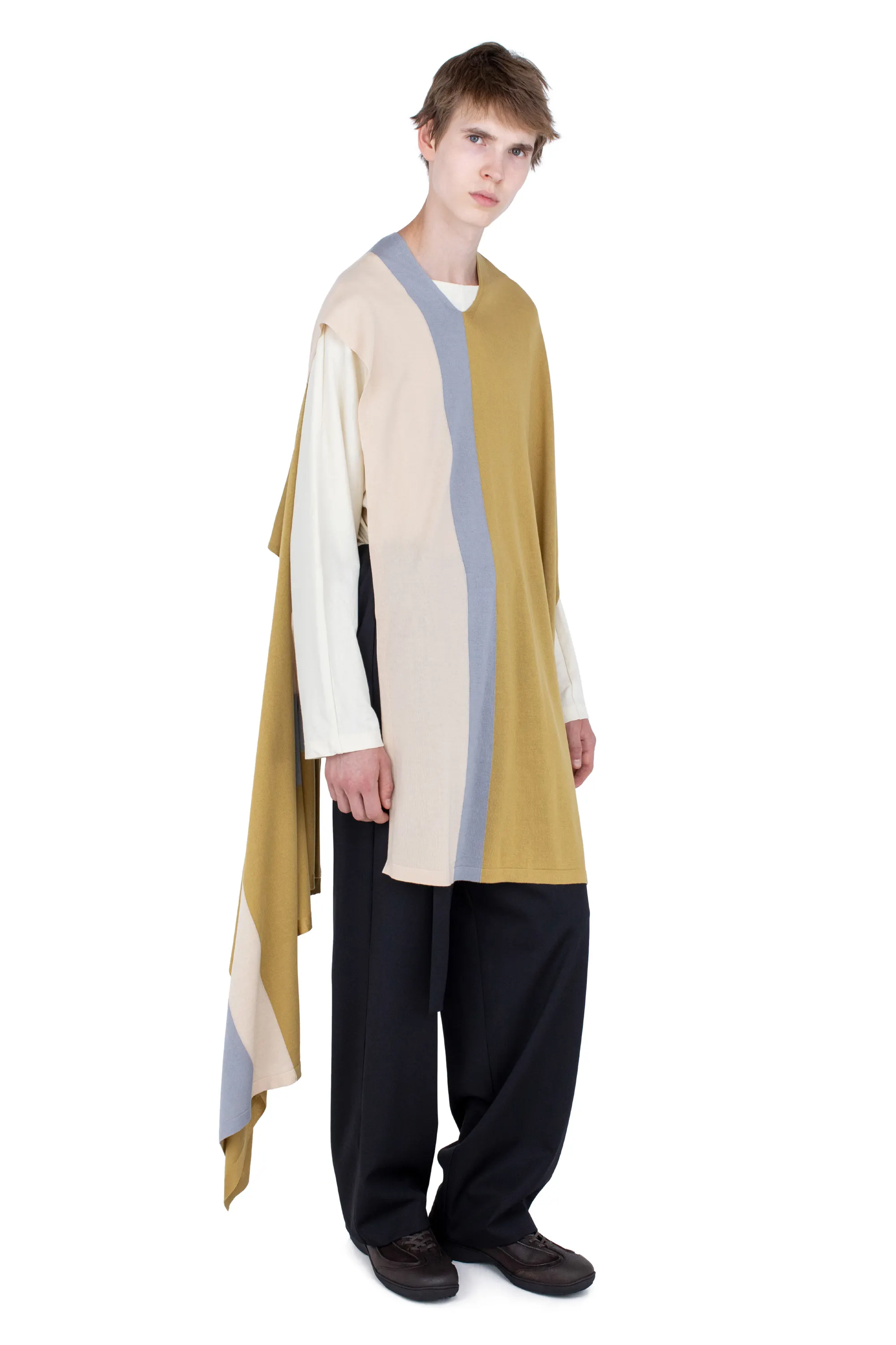 KIKO KOSTADINOV SIGO WIDE KNIT SCARF - OCHRE