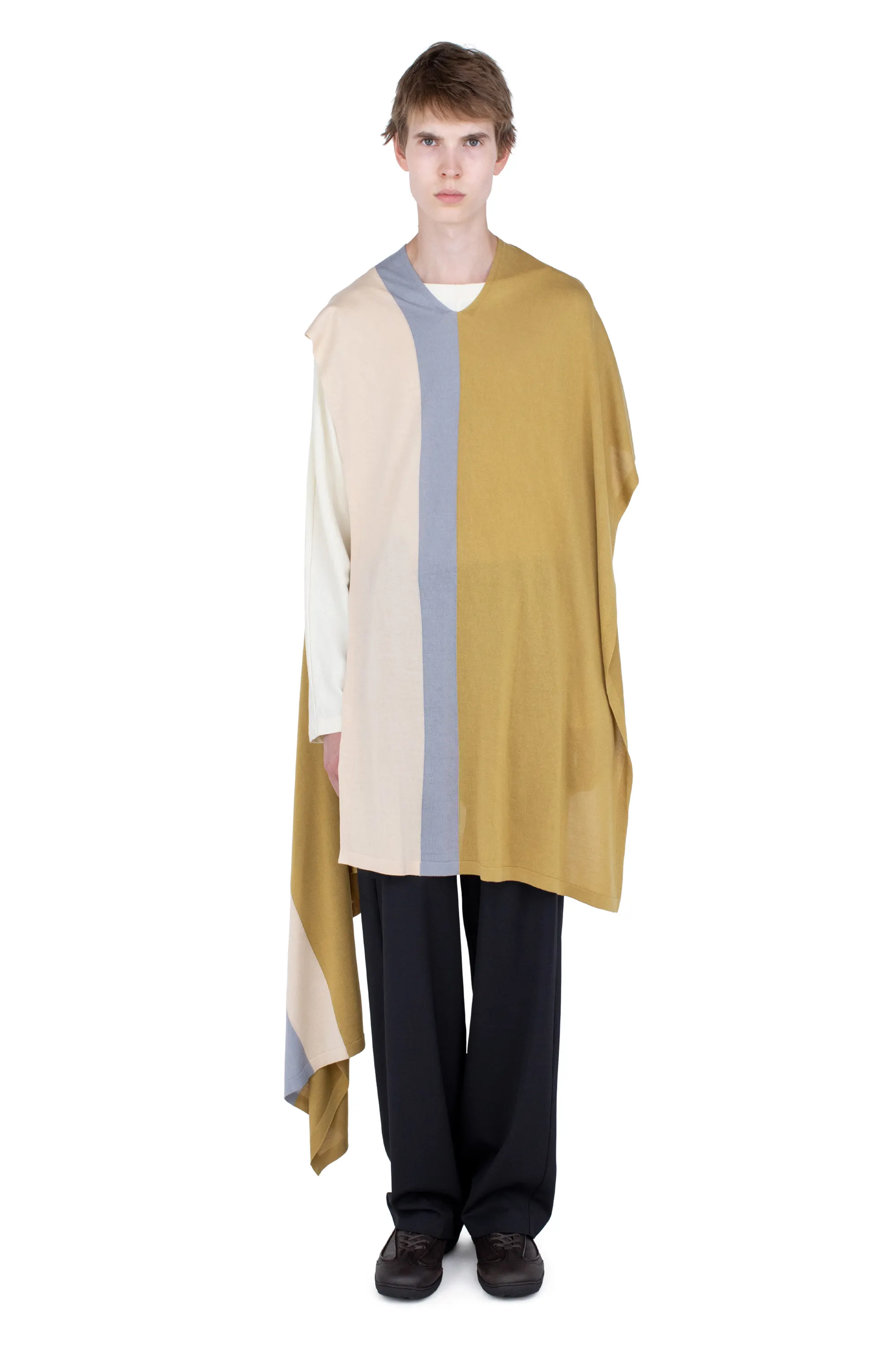 KIKO KOSTADINOV SIGO WIDE KNIT SCARF - OCHRE