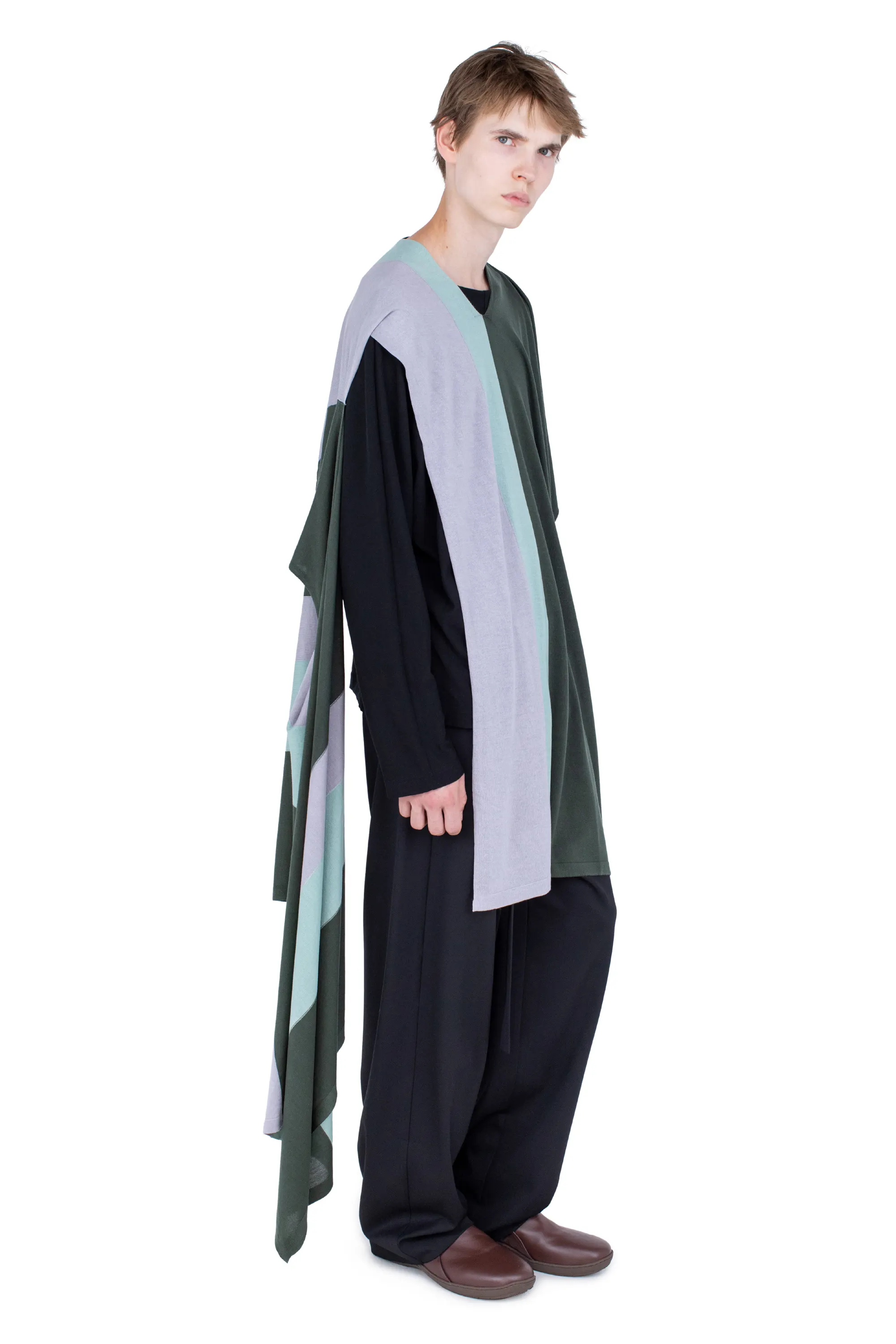 KIKO KOSTADINOV SIGO WIDE KNIT SCARF - PINE