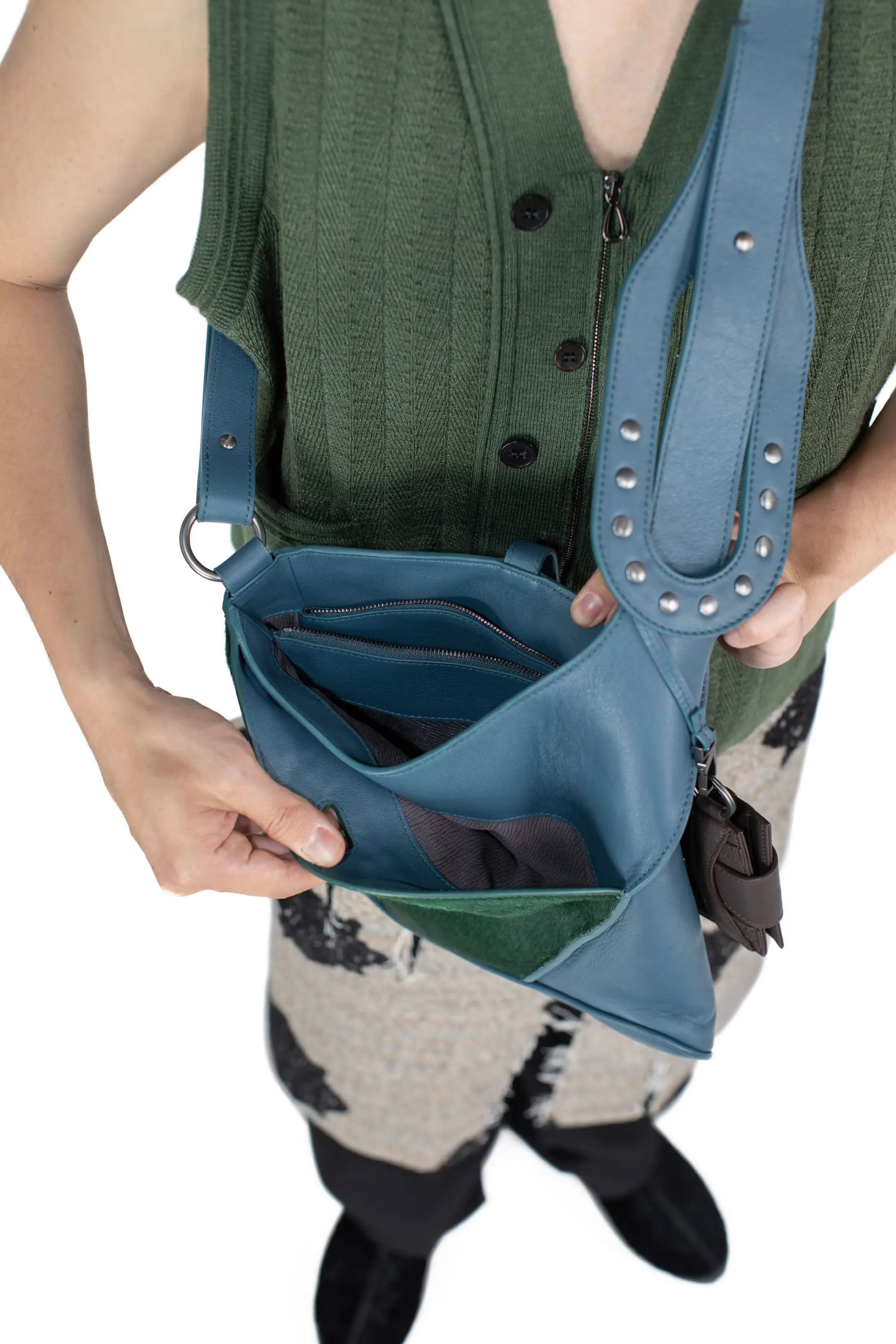 KIKO KOSTADINOV SLATINA BAG - BLUE/FOREST GREEN/BLK OBSIDIAN