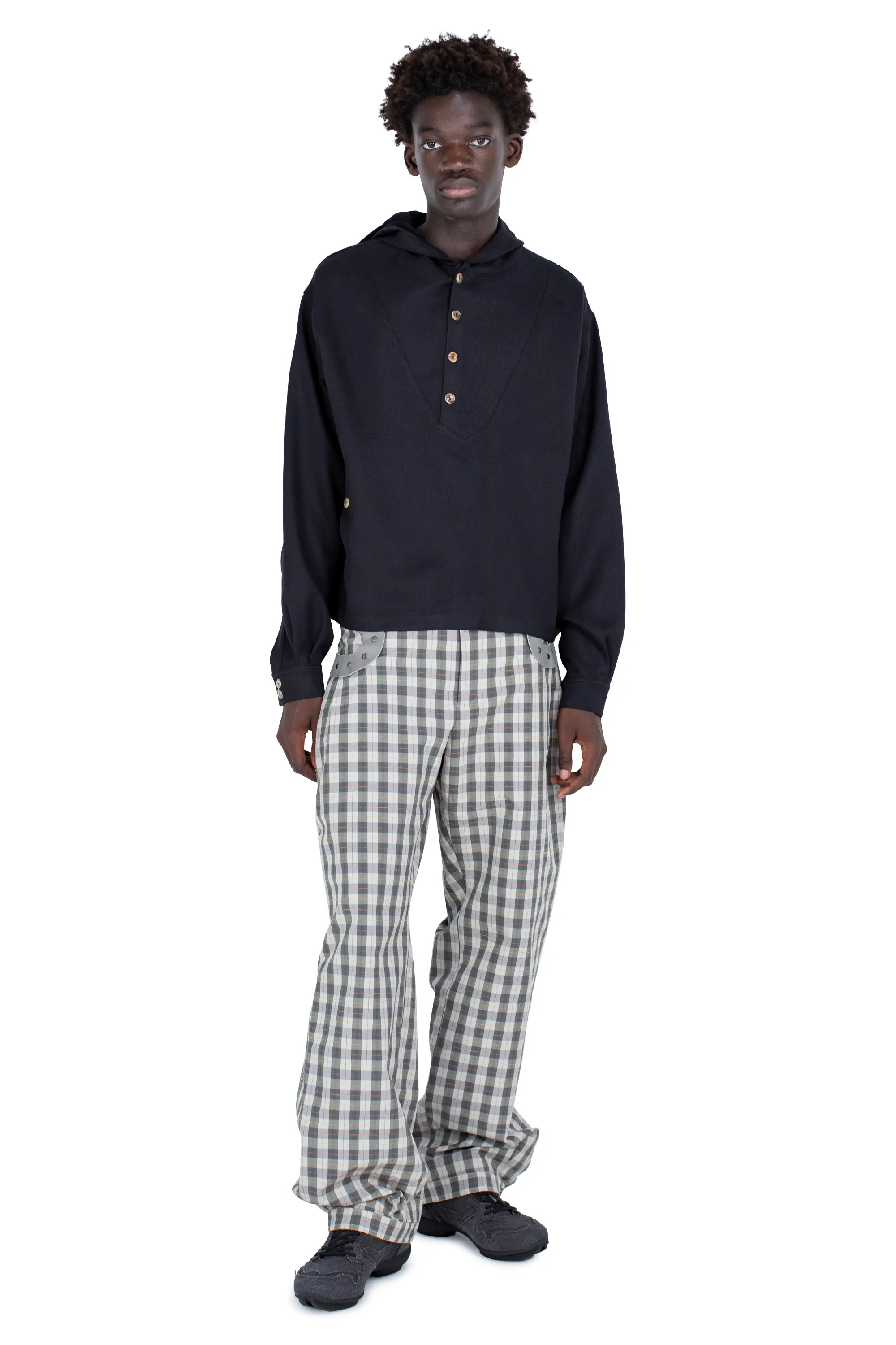 SLATINA HOODED TOP LS - COAL BLACK – KIKO KOSTADINOV