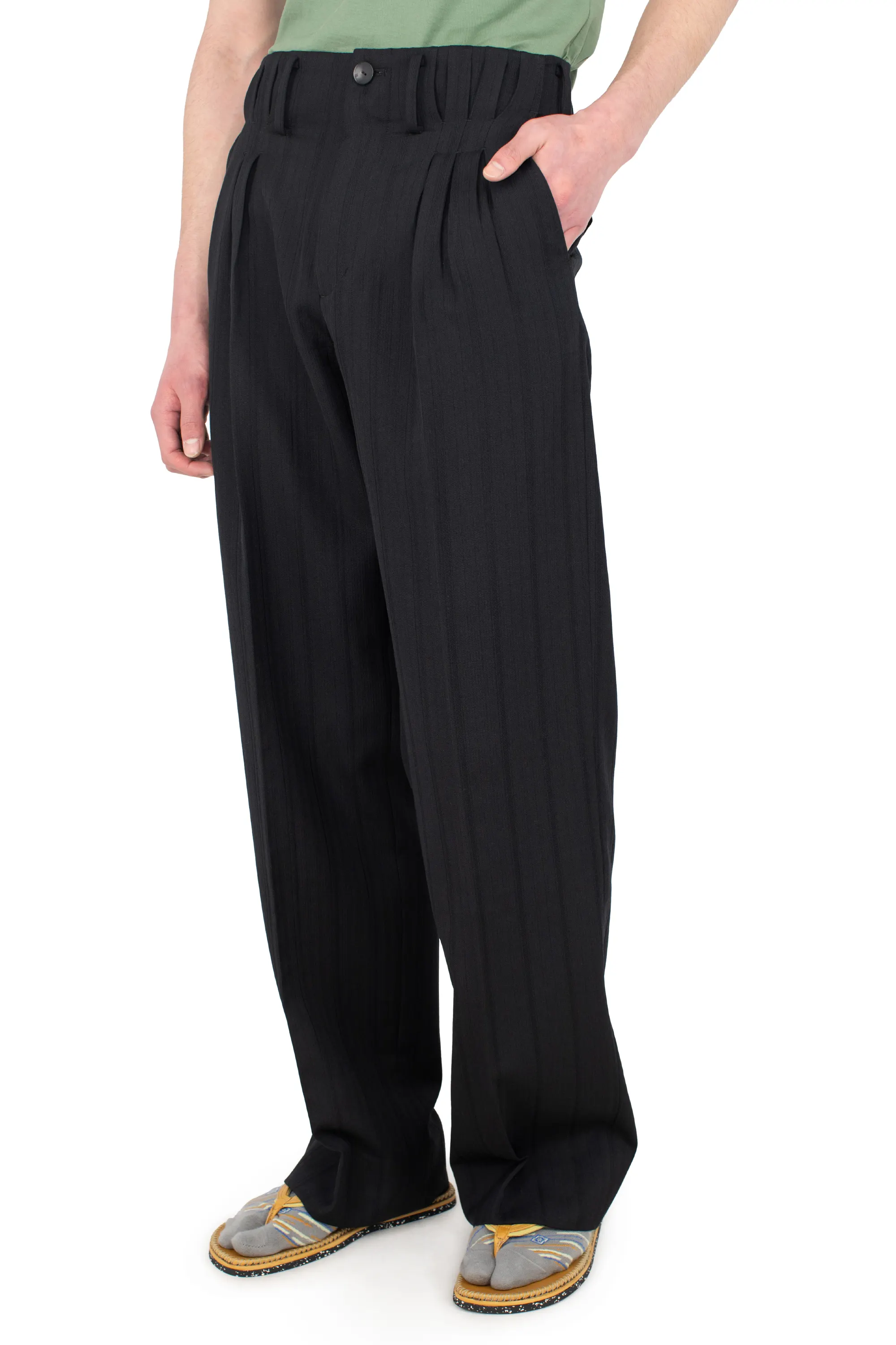 KIKO KOSTADINOV TARHOS PLEATED TROUSER - MIDNIGHT BLACK