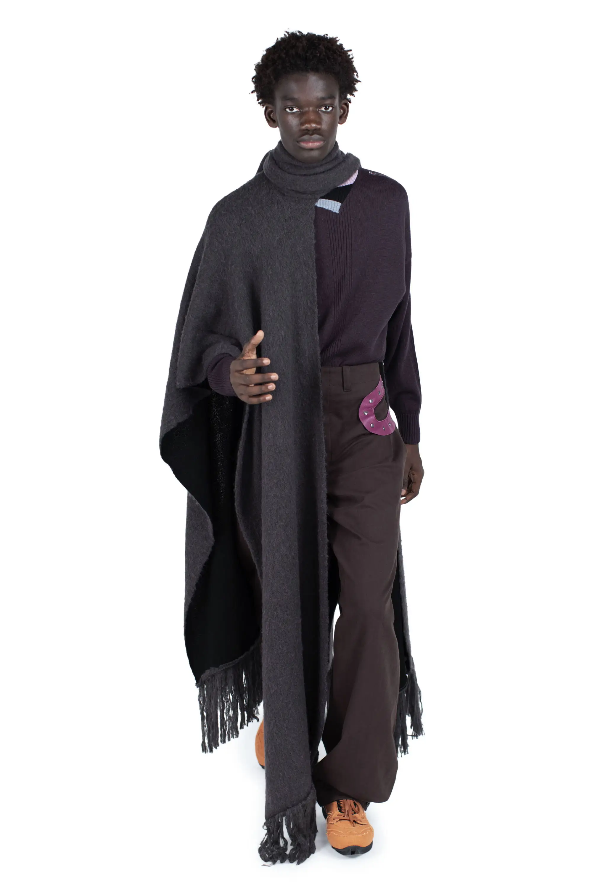 KIKO KOSTADINOV TARR THROW - BLACK/BROWN