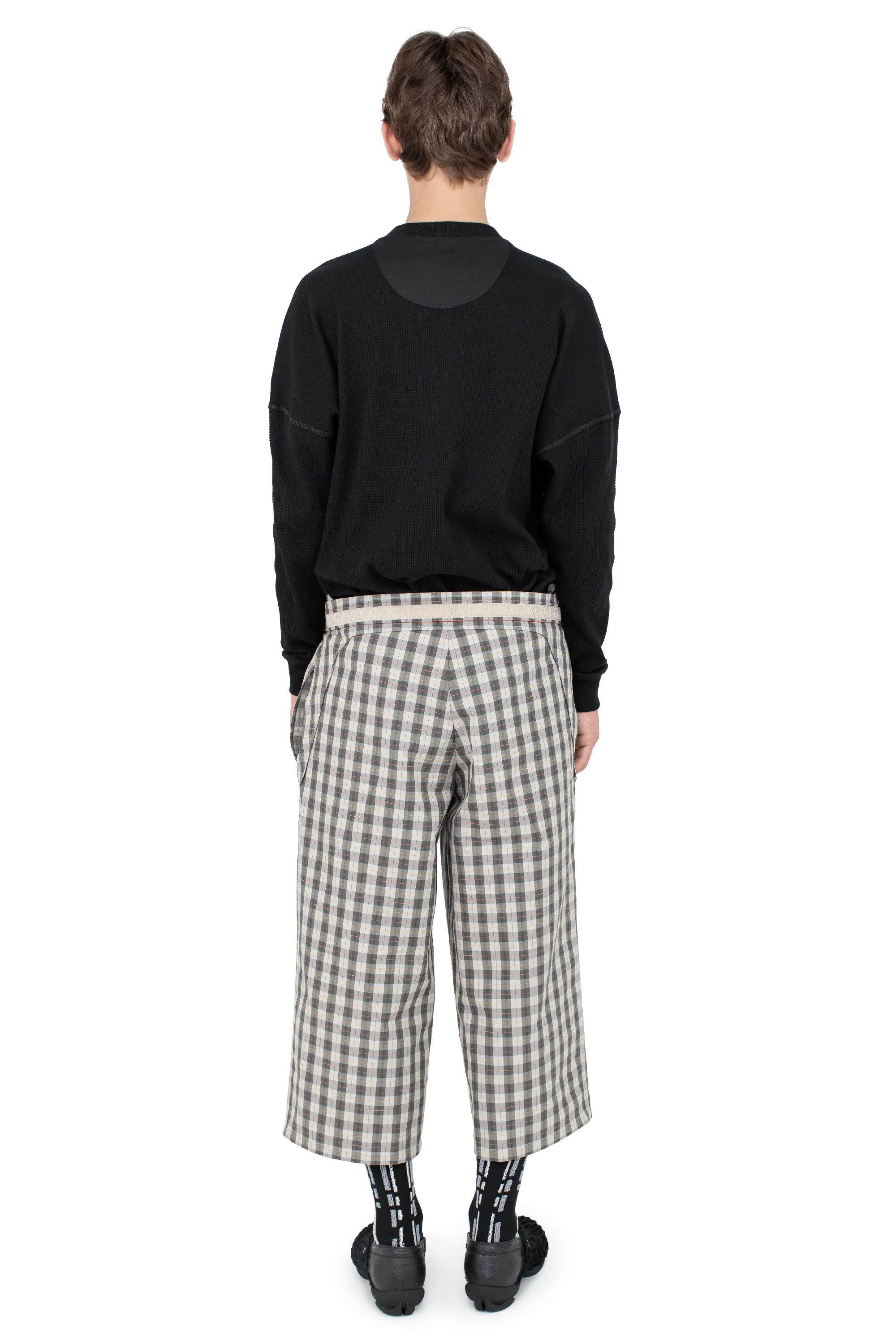 TOTH WIDE TROUSER - OYSTER CHECK – KIKO KOSTADINOV