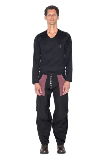 TRIPLE DART REVERSIBLE TROUSER - BLACK / DRY ROSE – KIKO KOSTADINOV
