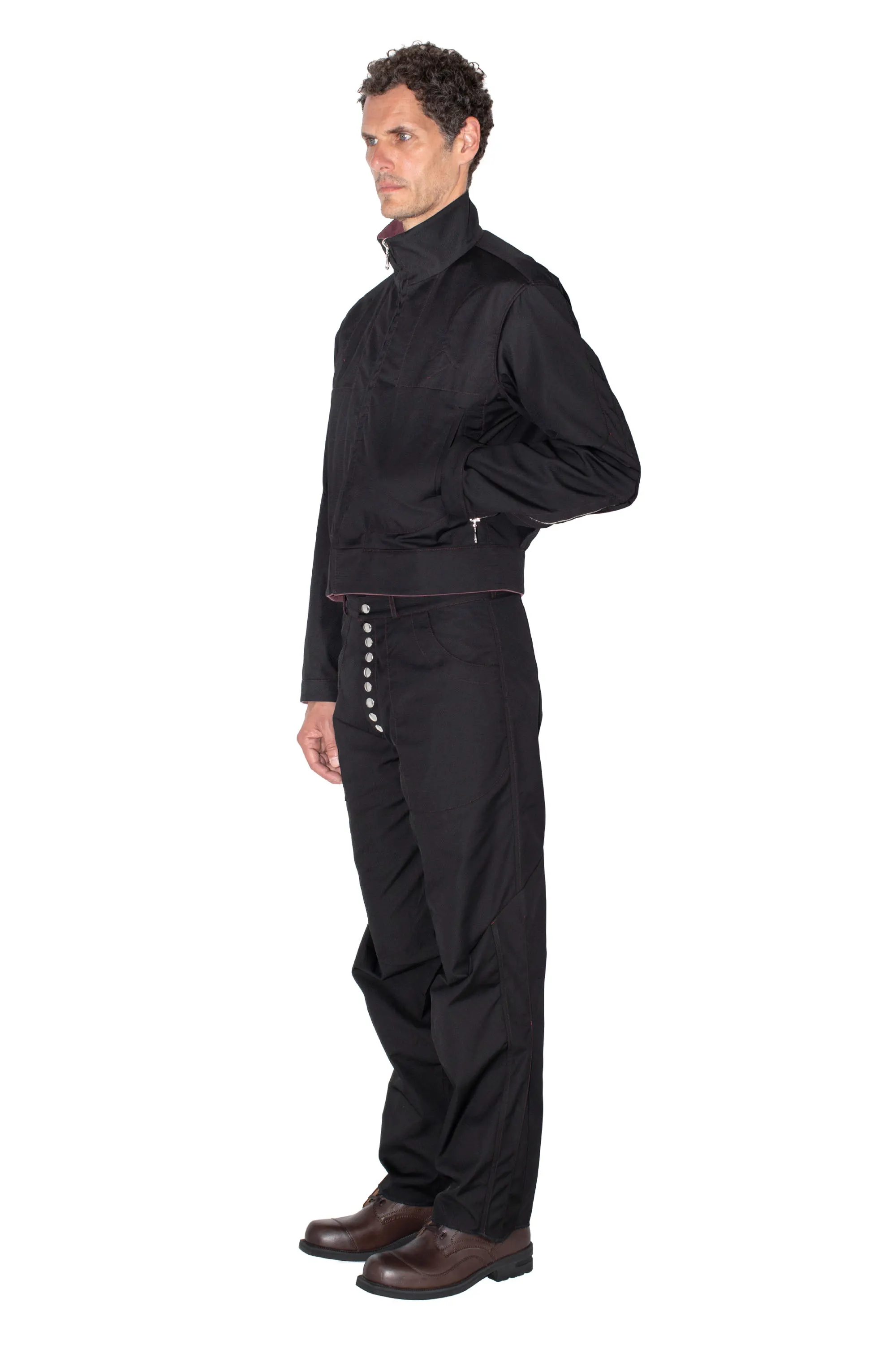 TRIPLE DART REVERSIBLE TROUSER - BLACK / DRY ROSE – KIKO KOSTADINOV