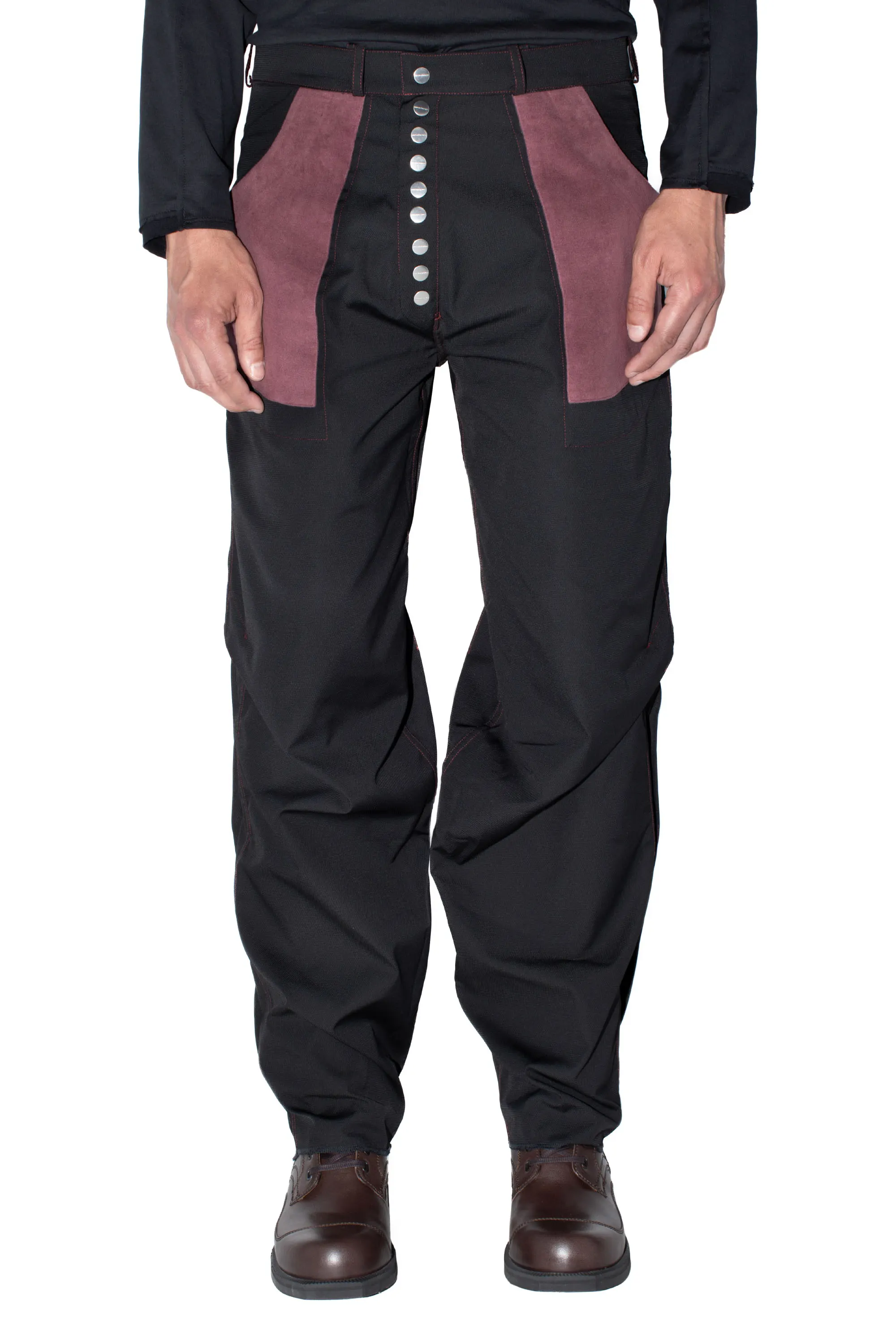 TRIPLE DART REVERSIBLE TROUSER - BLACK / DRY ROSE – KIKO KOSTADINOV