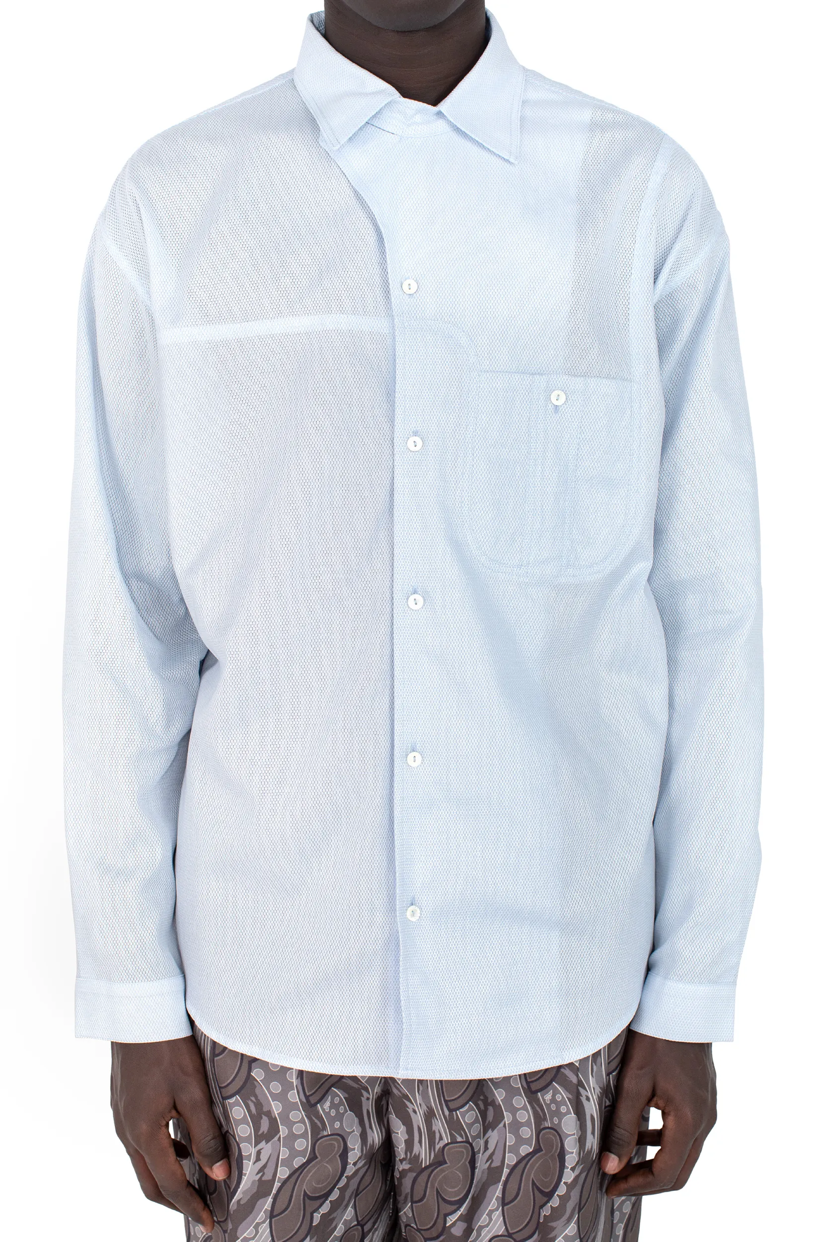 KIKO KOSTADINOV VECA PANELLED SHIRT - PALE BLUE