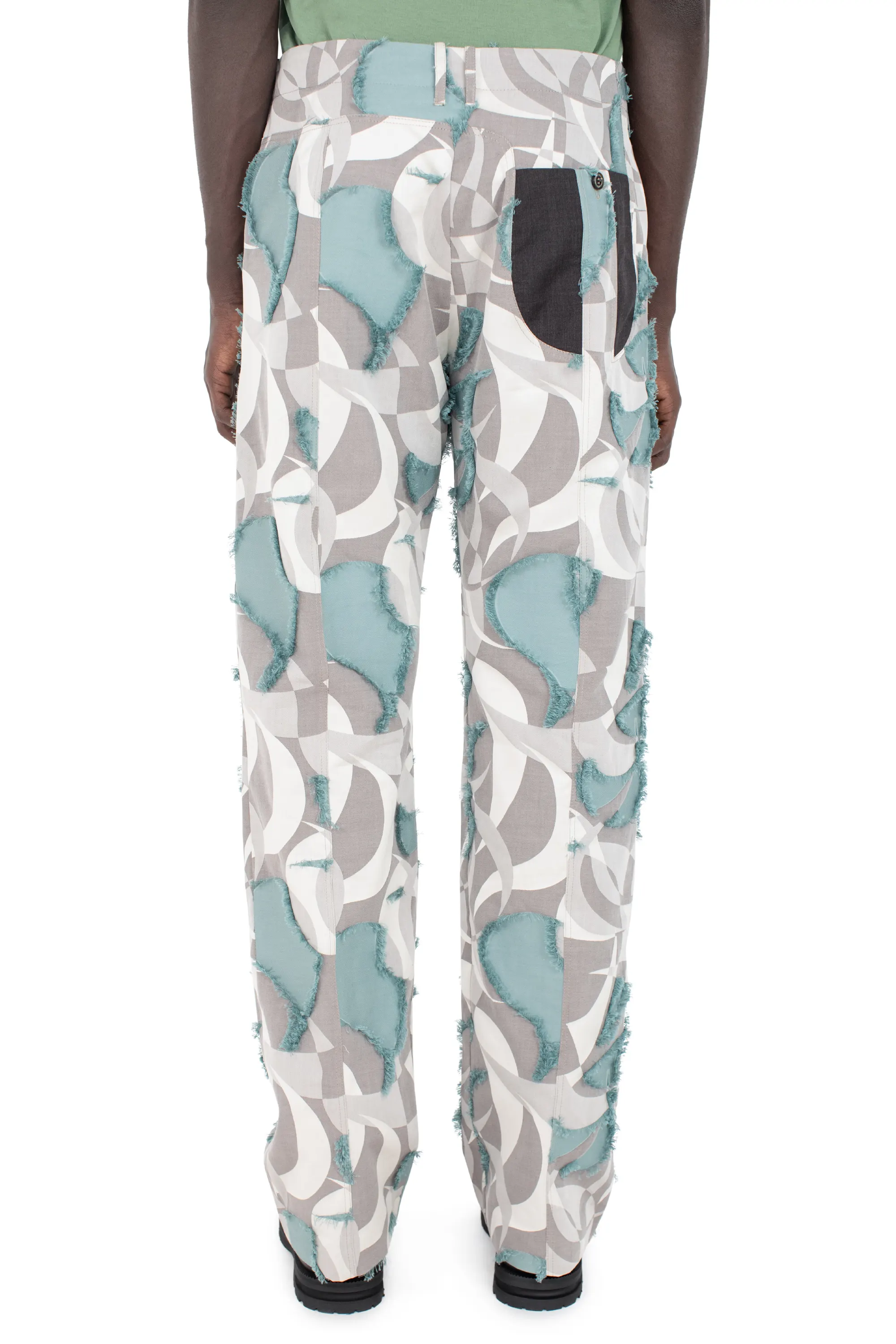 KIKO KOSTADINOV VECA UNIFORM TROUSER - BEIGE & TEAL