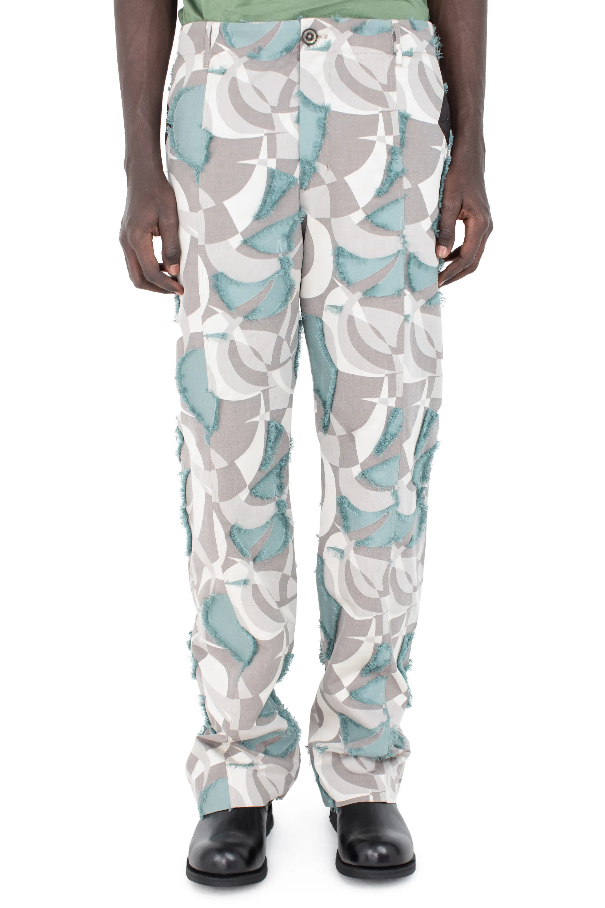 KIKO KOSTADINOV VECA UNIFORM TROUSER - BEIGE & TEAL
