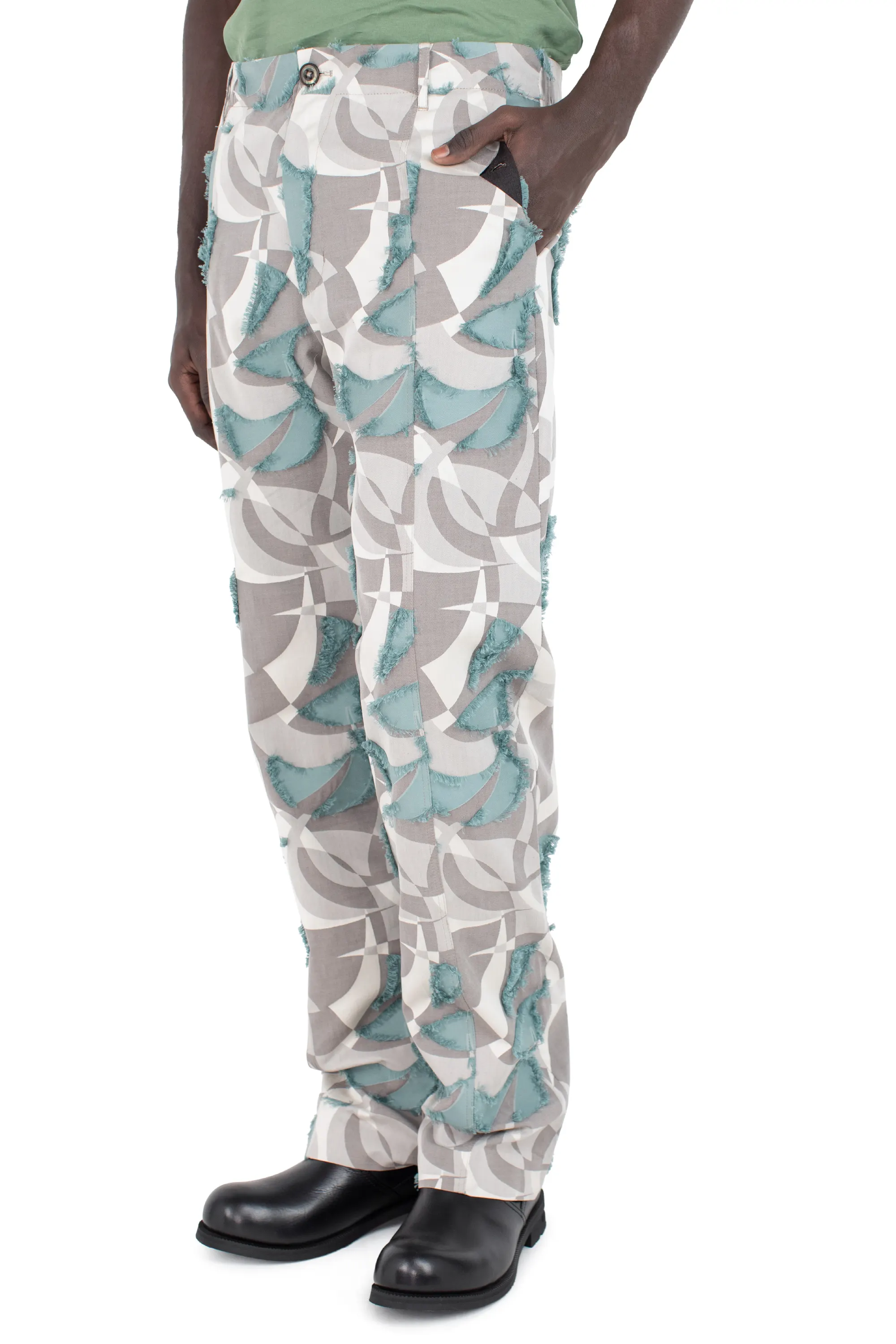 KIKO KOSTADINOV VECA UNIFORM TROUSER - BEIGE & TEAL