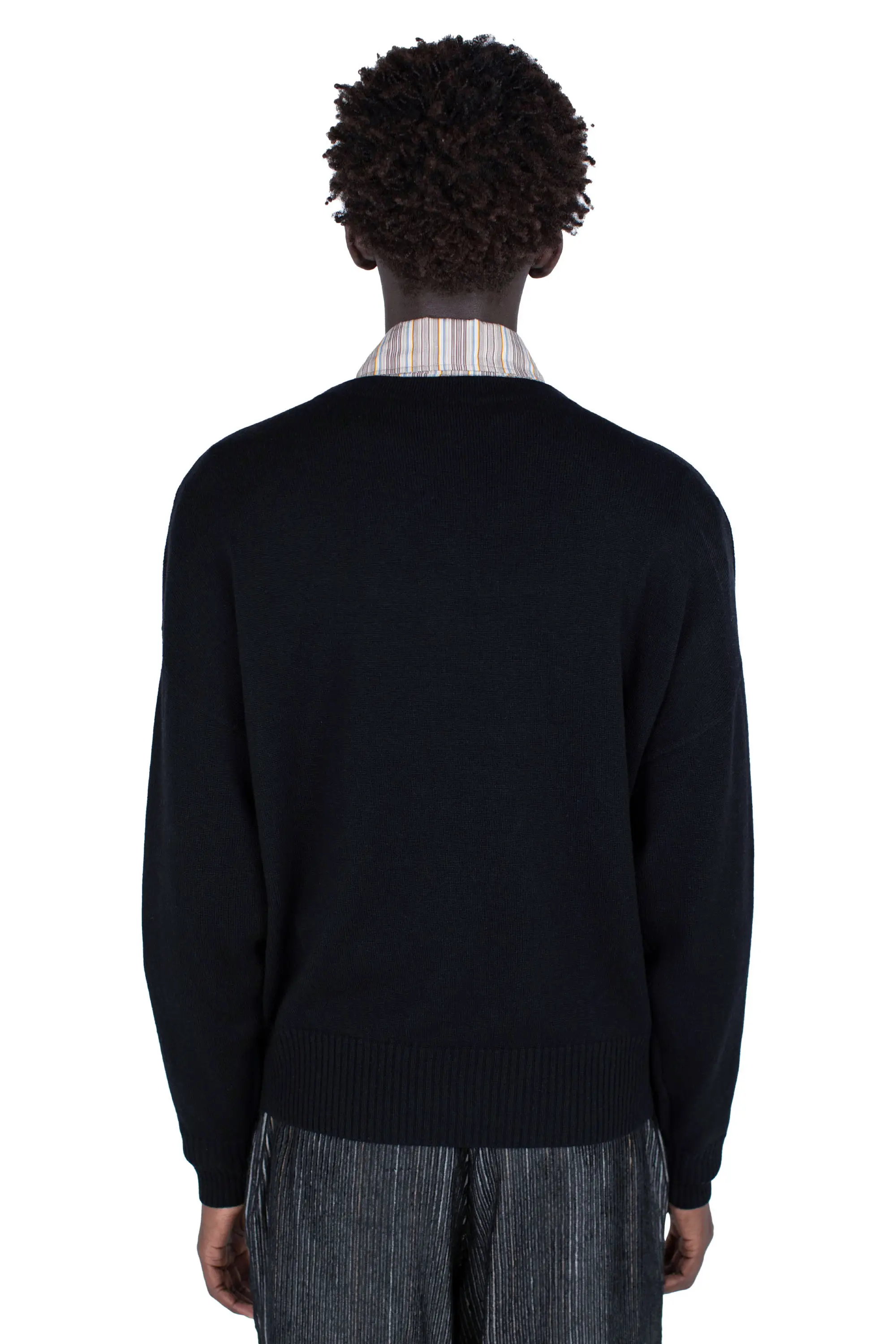 KIKO KOSTADINOV VIG MULTI COLLAR JUMPER - BLACK/CREAM/PINE