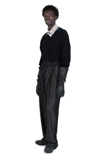 KIKO KOSTADINOV VIG MULTI COLLAR JUMPER - BLACK/CREAM/PINE