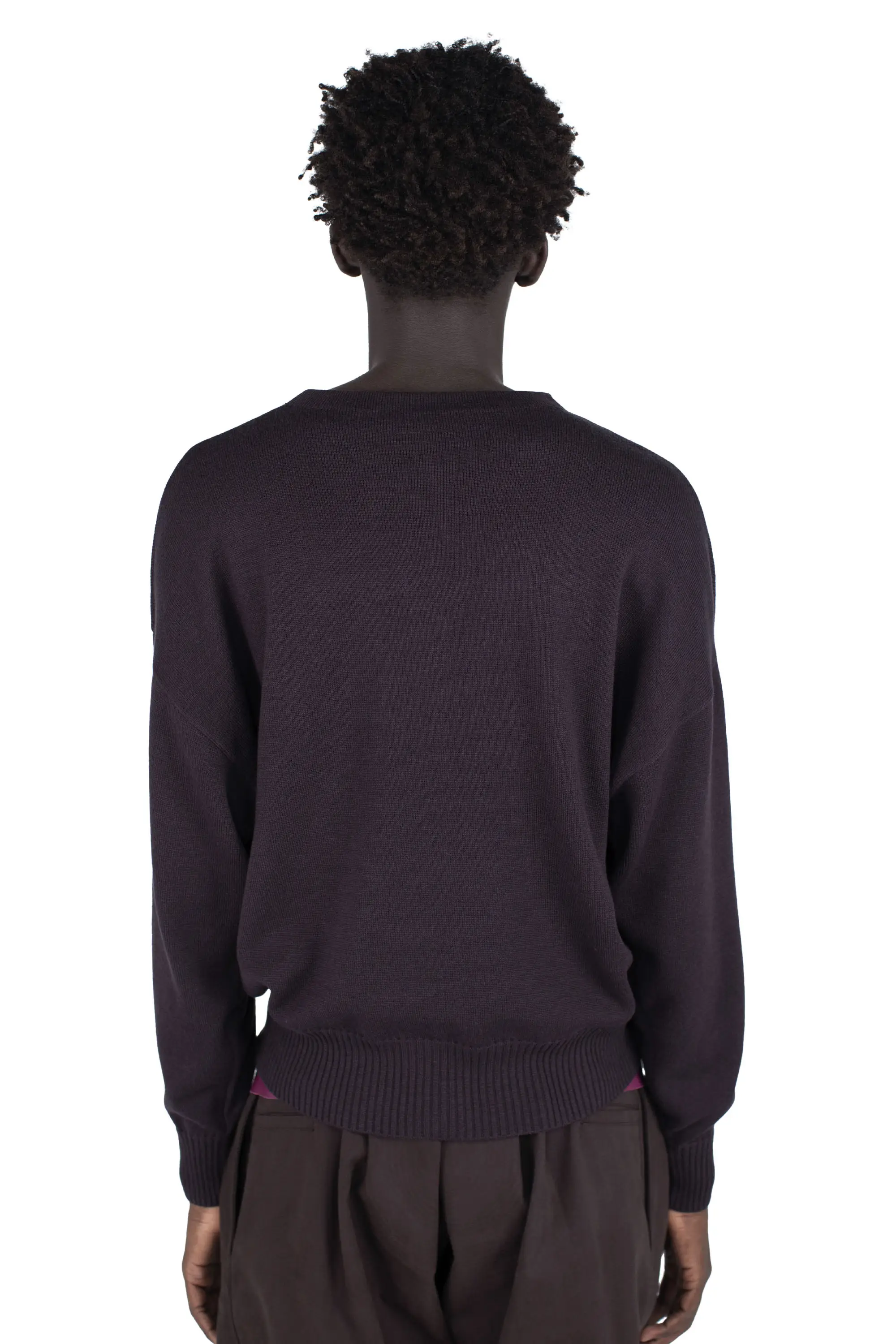 KIKO KOSTADINOV VIG MULTI COLLAR JUMPER - DARK BROWN/PINE/LILAC