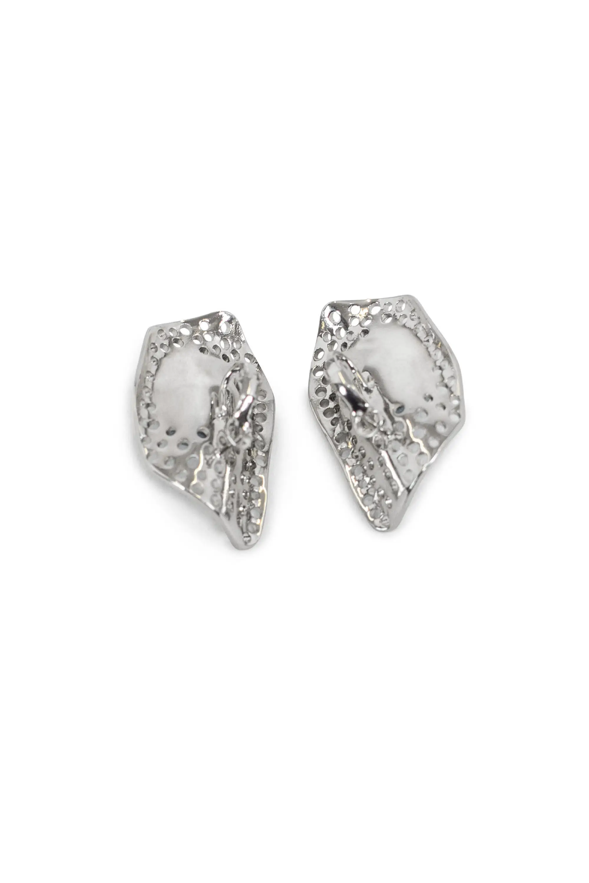 KIKO KOSTADINOV ALIS DISH EARRINGS - SILVER / METALLIC BLUE