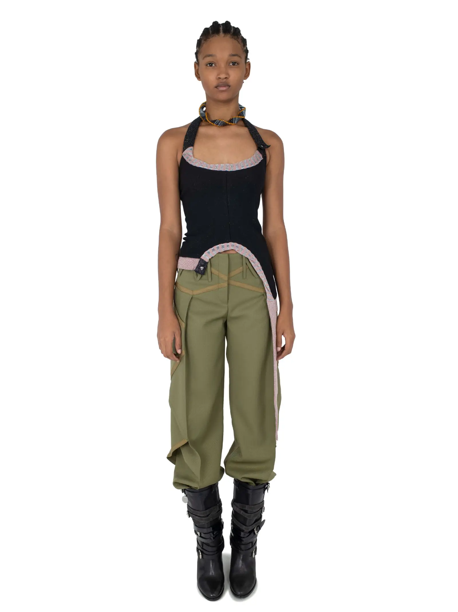 KIKO KOSTADINOV AROVA SLEEVELESS KNIT TOP HEMATITE BLACK