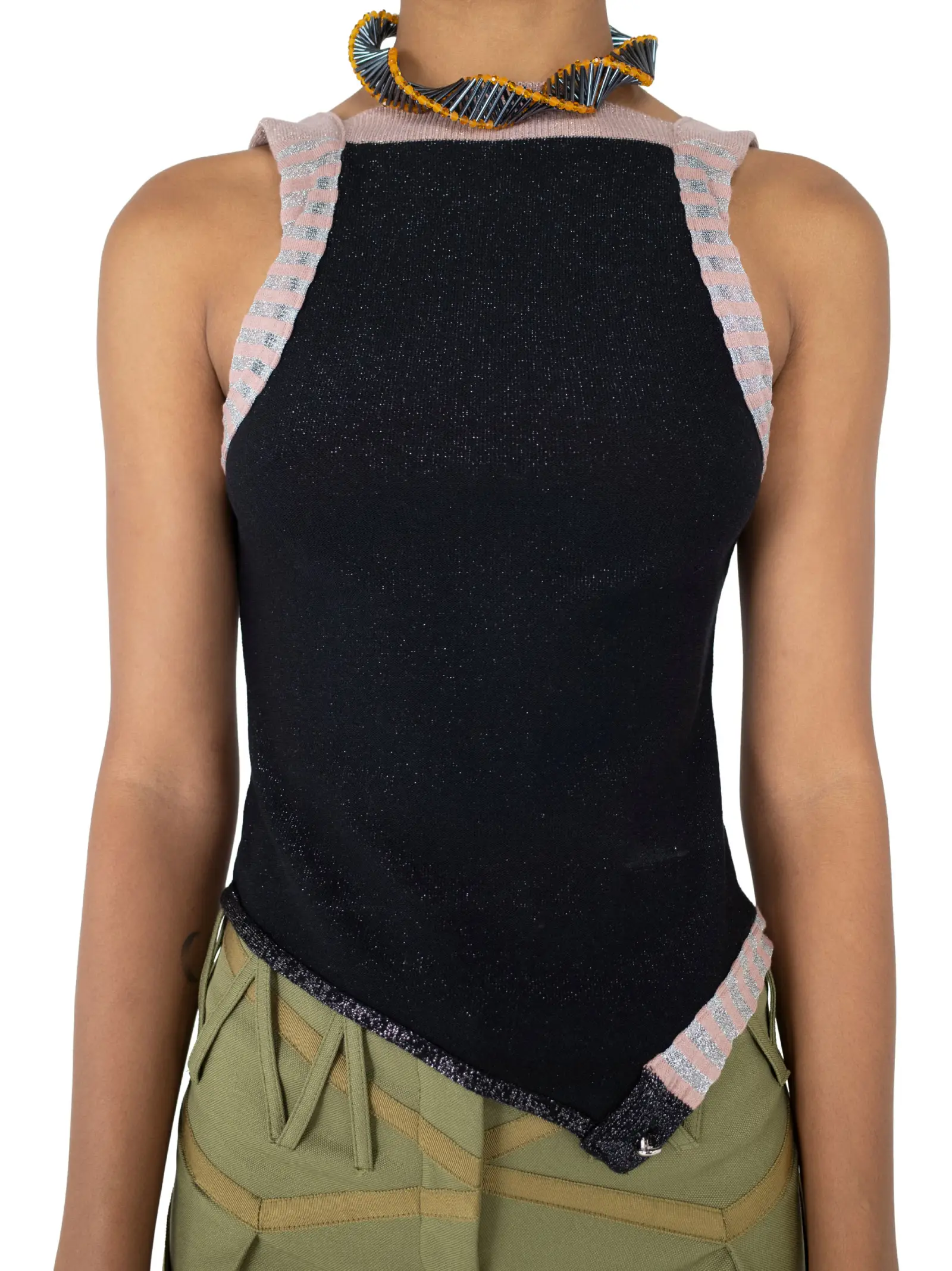 KIKO KOSTADINOV AROVA SLEEVELESS KNIT TOP HEMATITE BLACK