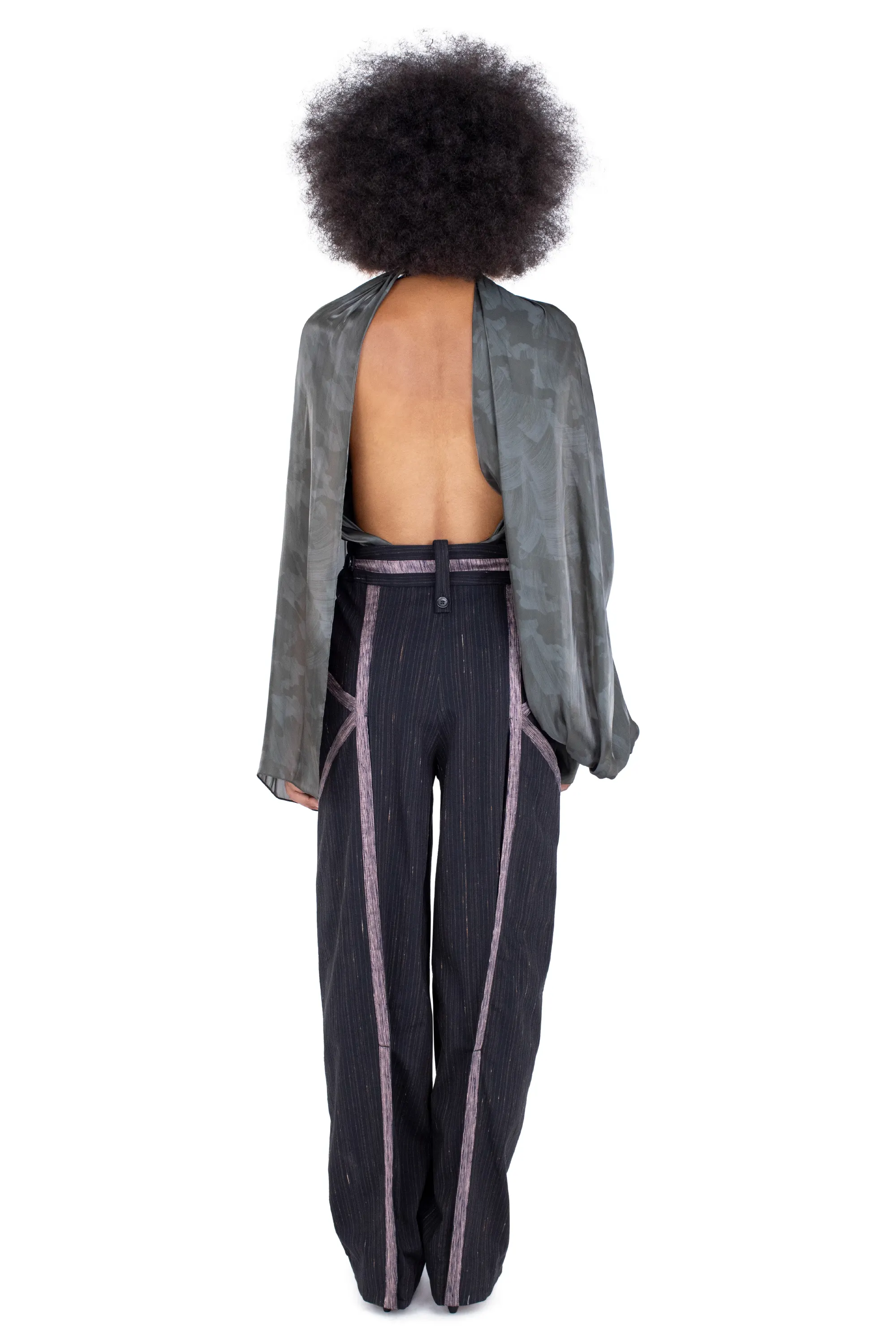 KIKO KOSTADINOV AUDAX TROUSERS - CHARCOAL & ROSE