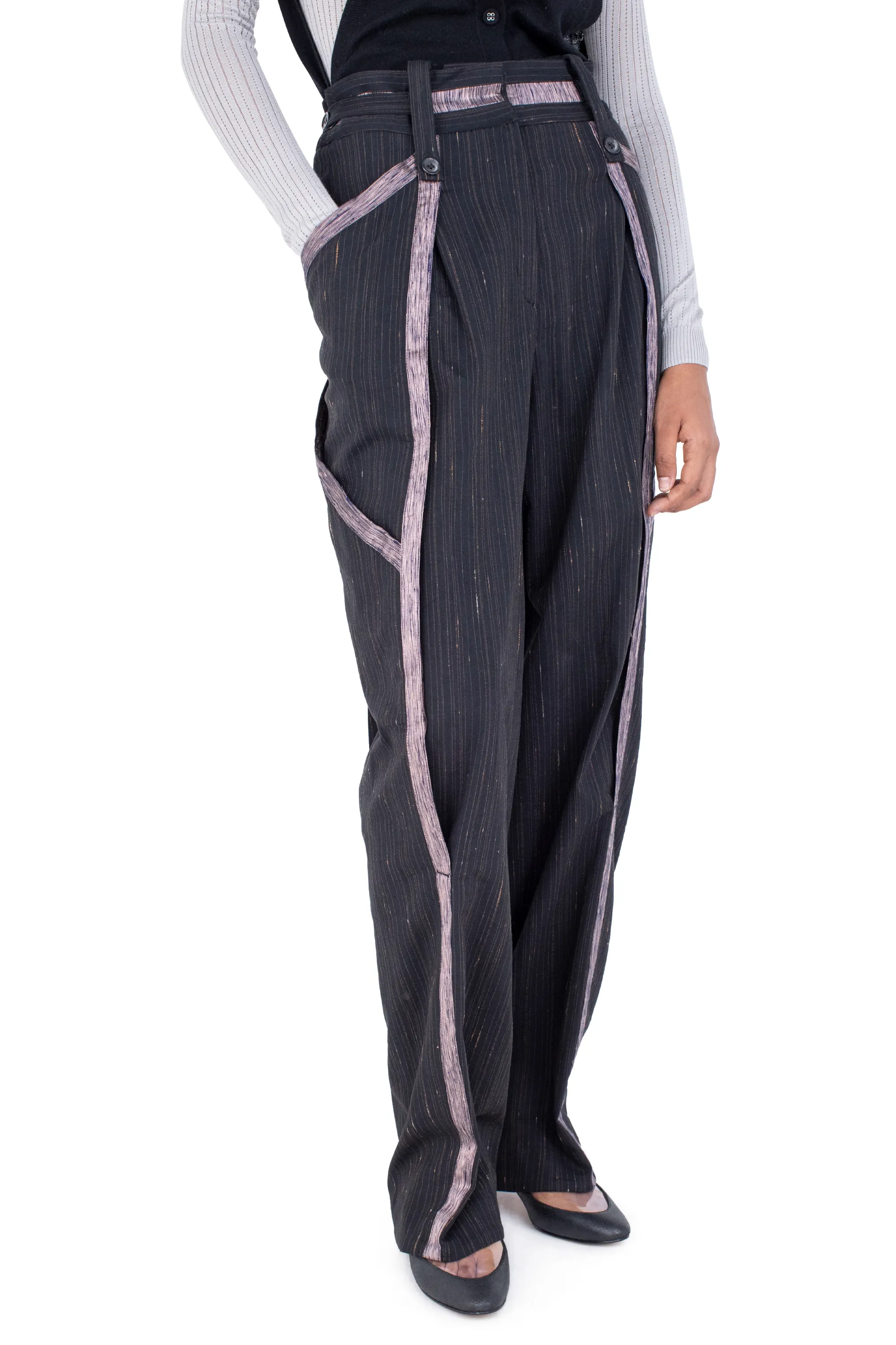 KIKO KOSTADINOV AUDAX TROUSERS - CHARCOAL & ROSE