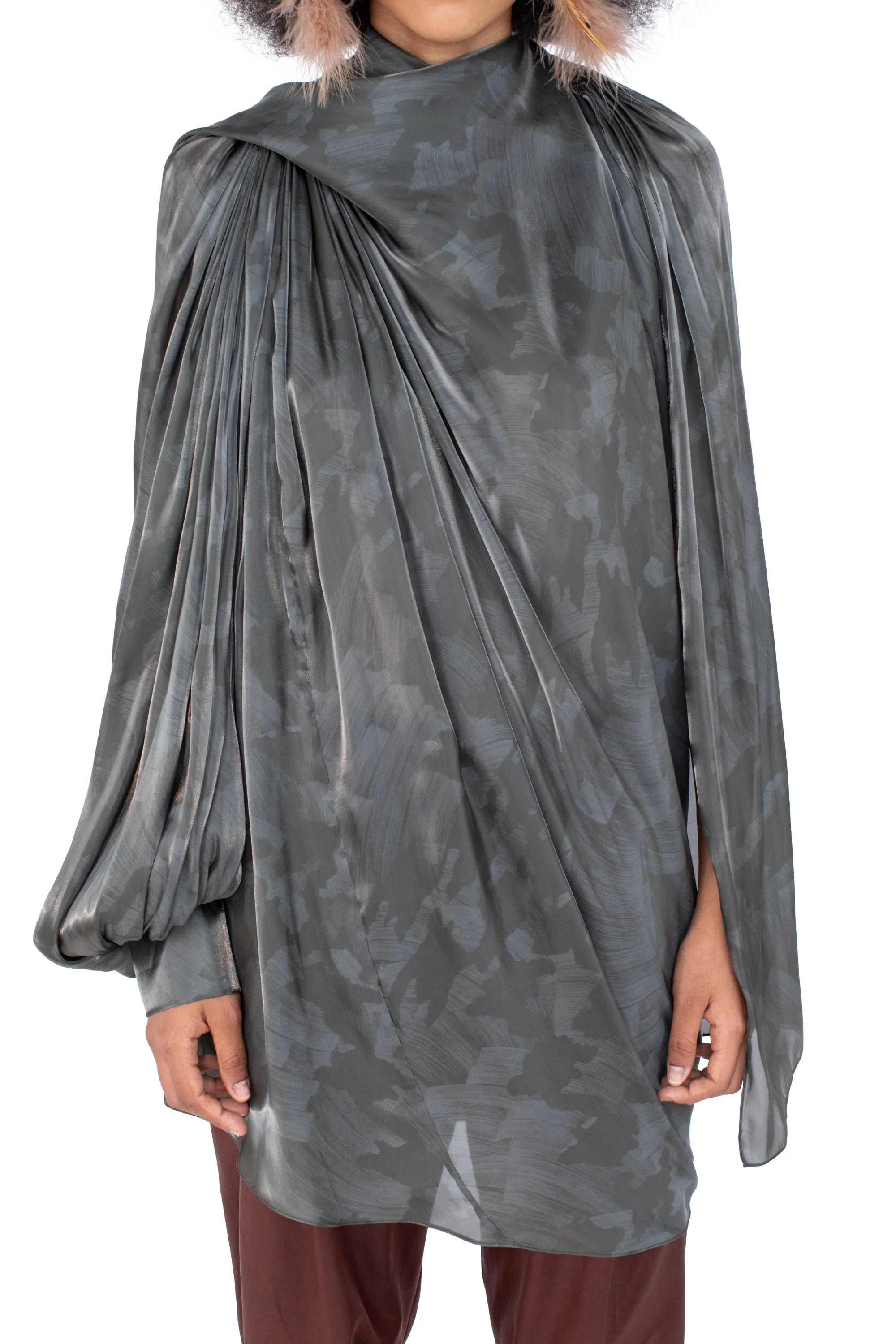 KIKO KOSTADINOV CASPIAN DRESS - SLATE BRUSH