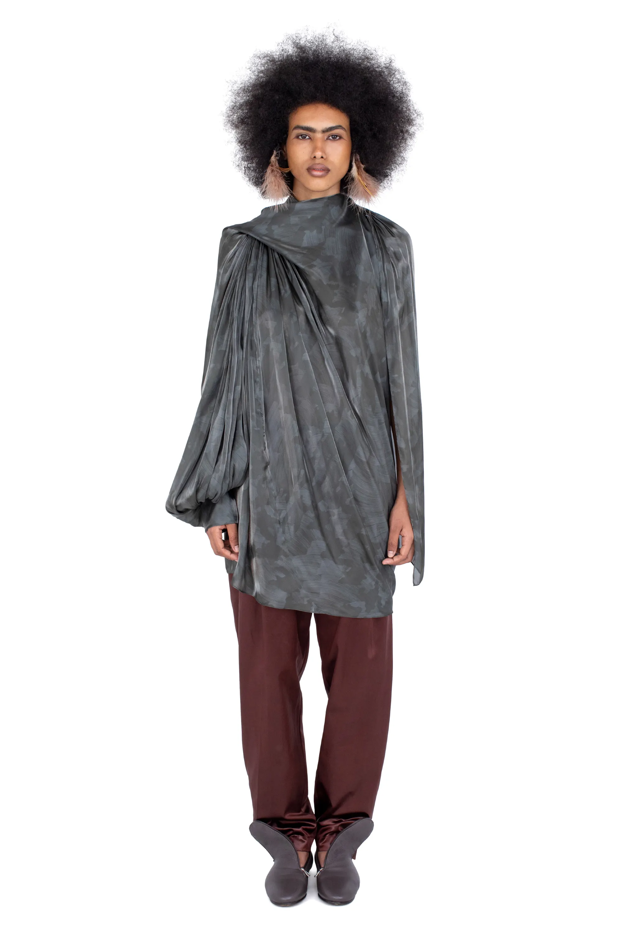 KIKO KOSTADINOV CASPIAN DRESS - SLATE BRUSH
