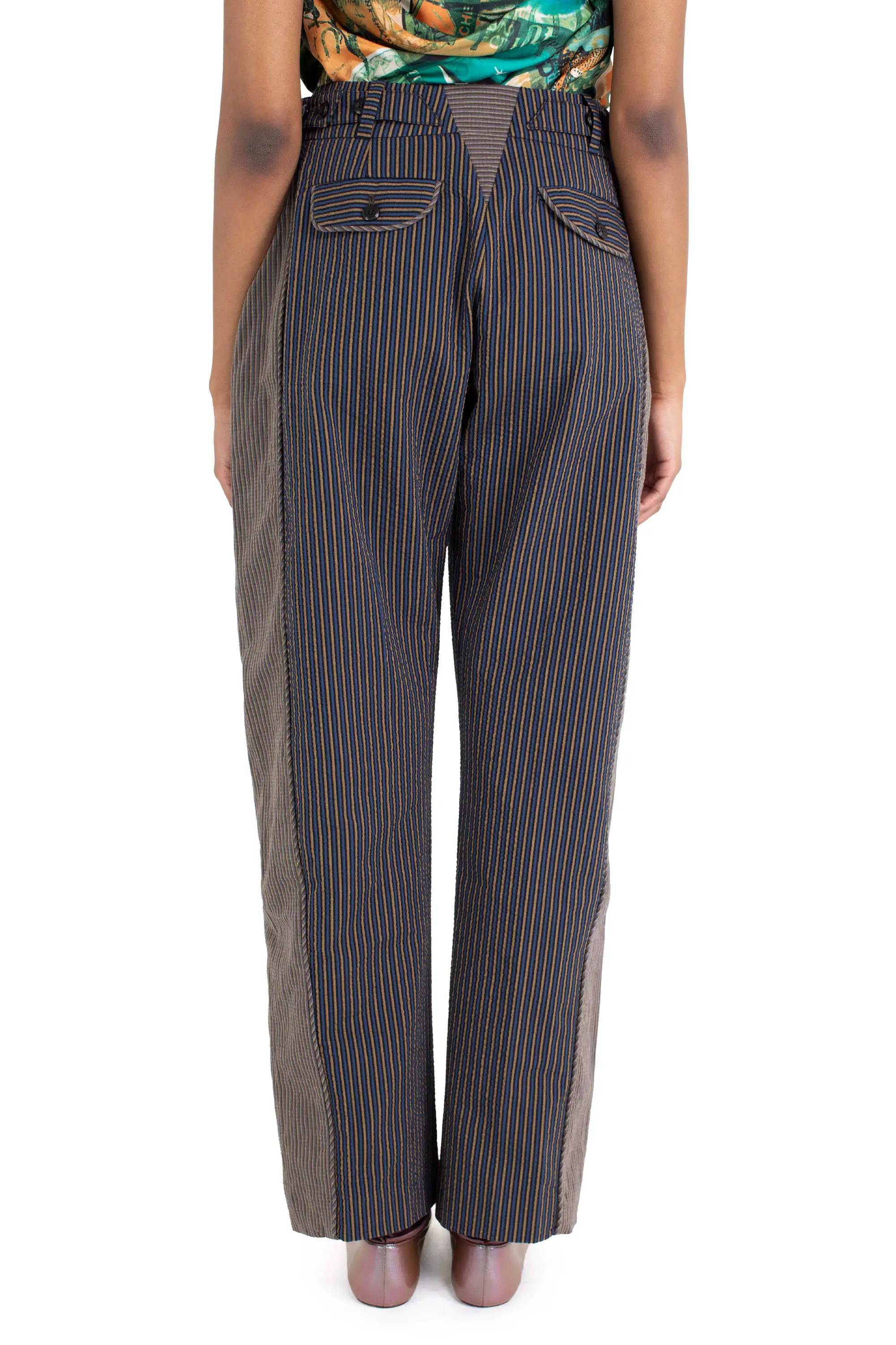 KIKO KOSTADINOV CAUDA PLEATED TROUSER - PINK NAVY / COFFE QUARTZ