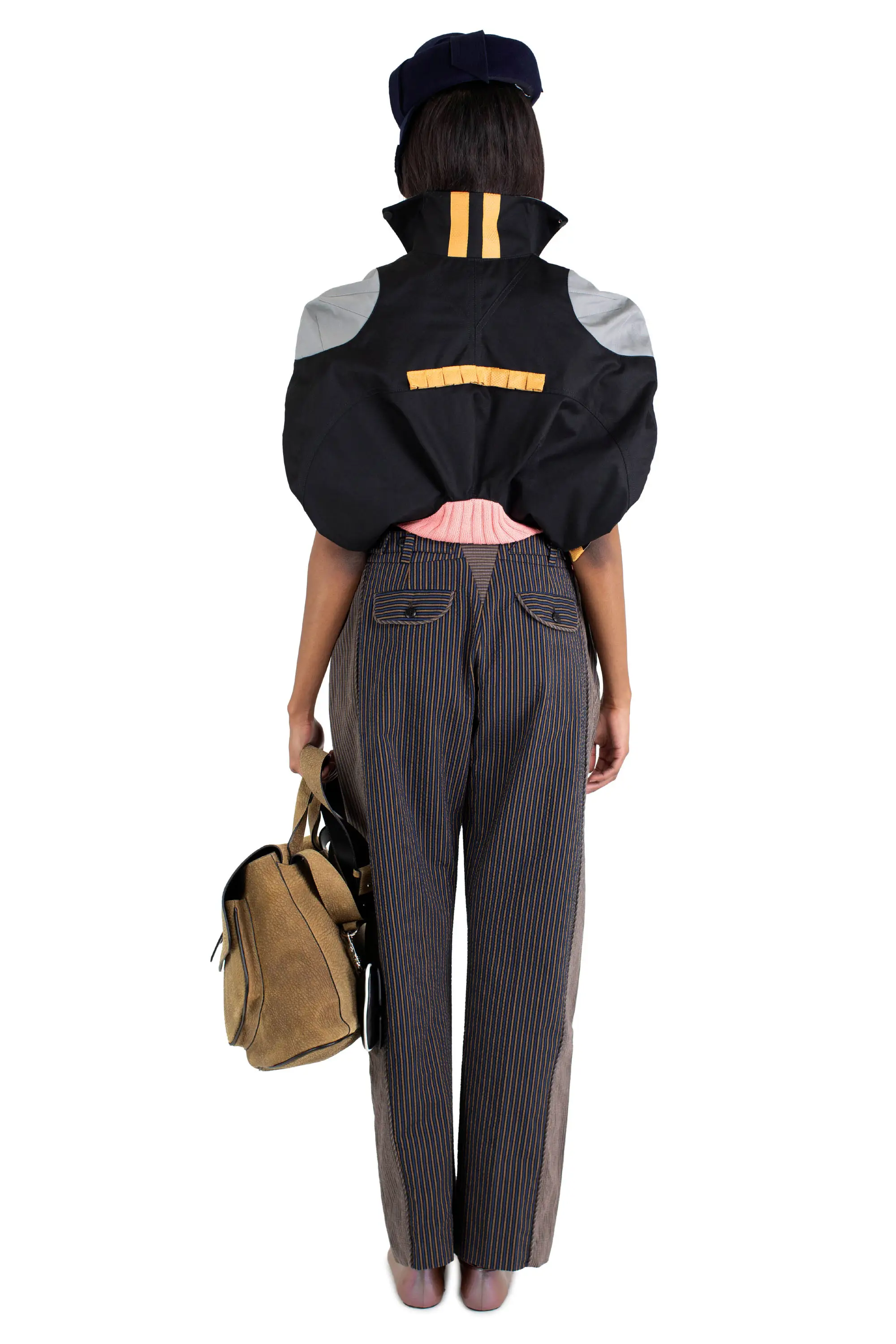 KIKO KOSTADINOV CAUDA PLEATED TROUSER - PINK NAVY / COFFE QUARTZ