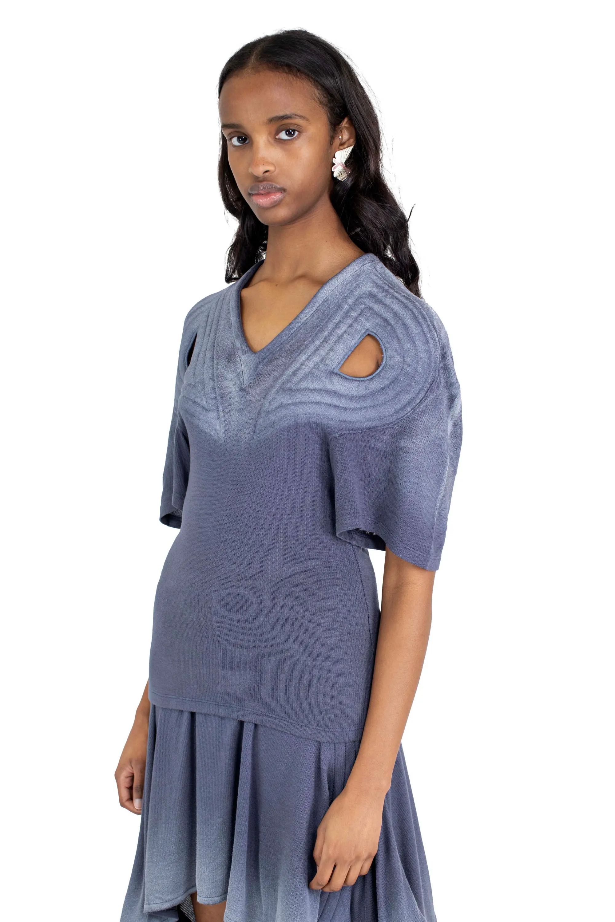 KIKO KOSTADINOV CELRITATEM PADDED T-SHIRT - NAVY ICE