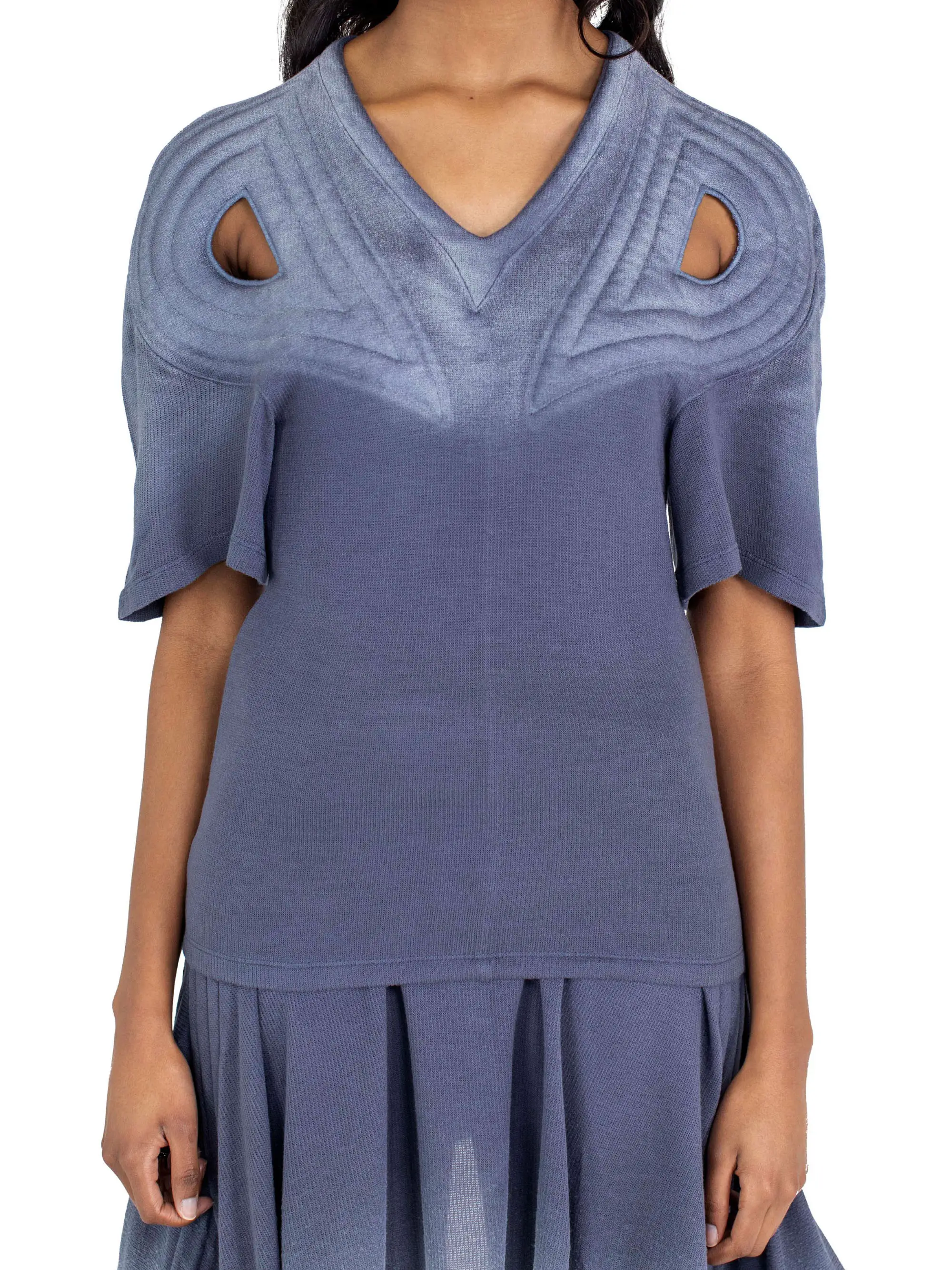 KIKO KOSTADINOV CELRITATEM PADDED T-SHIRT - NAVY ICE