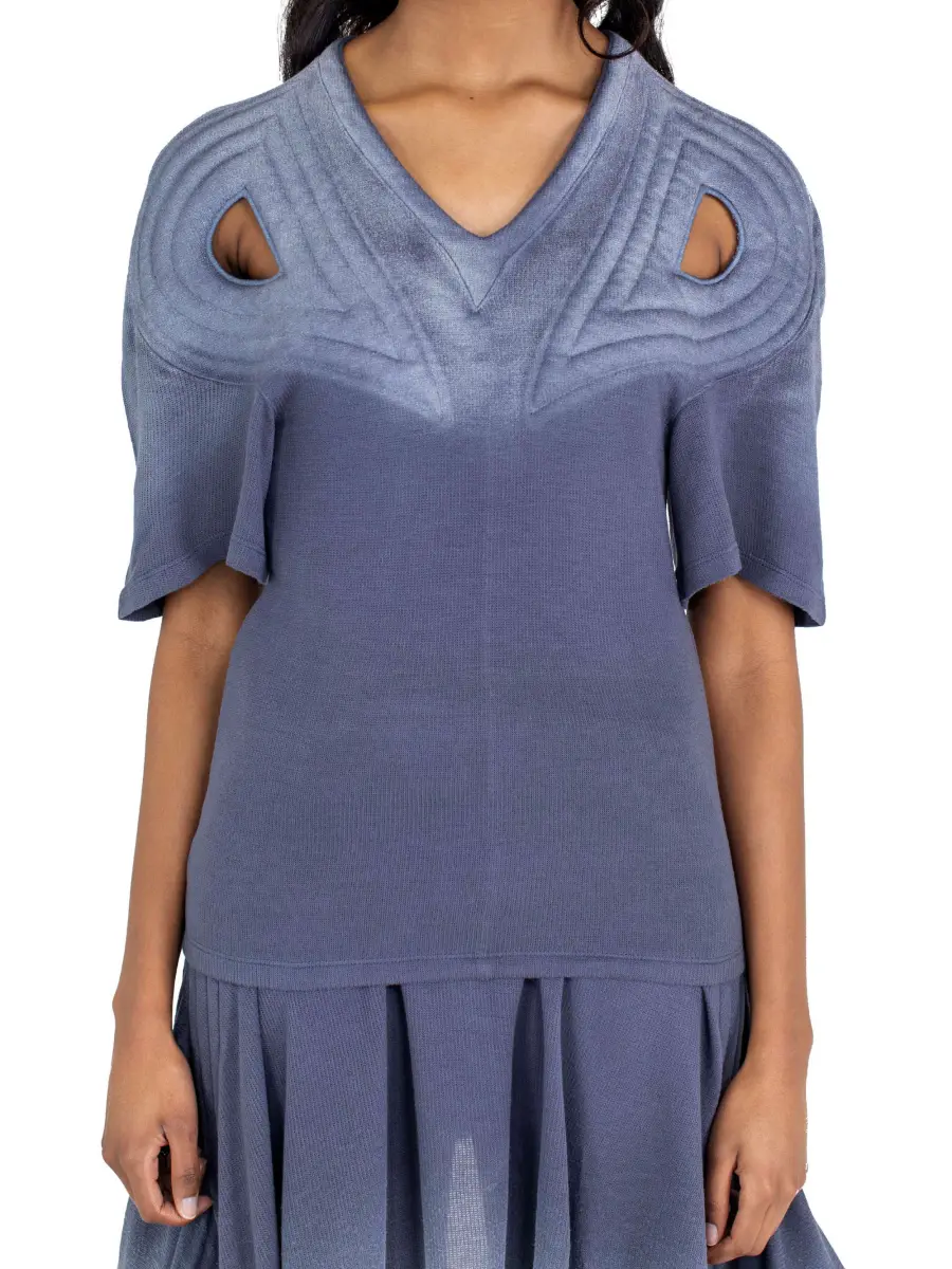 KIKO KOSTADINOV CELRITATEM PADDED T-SHIRT - NAVY ICE