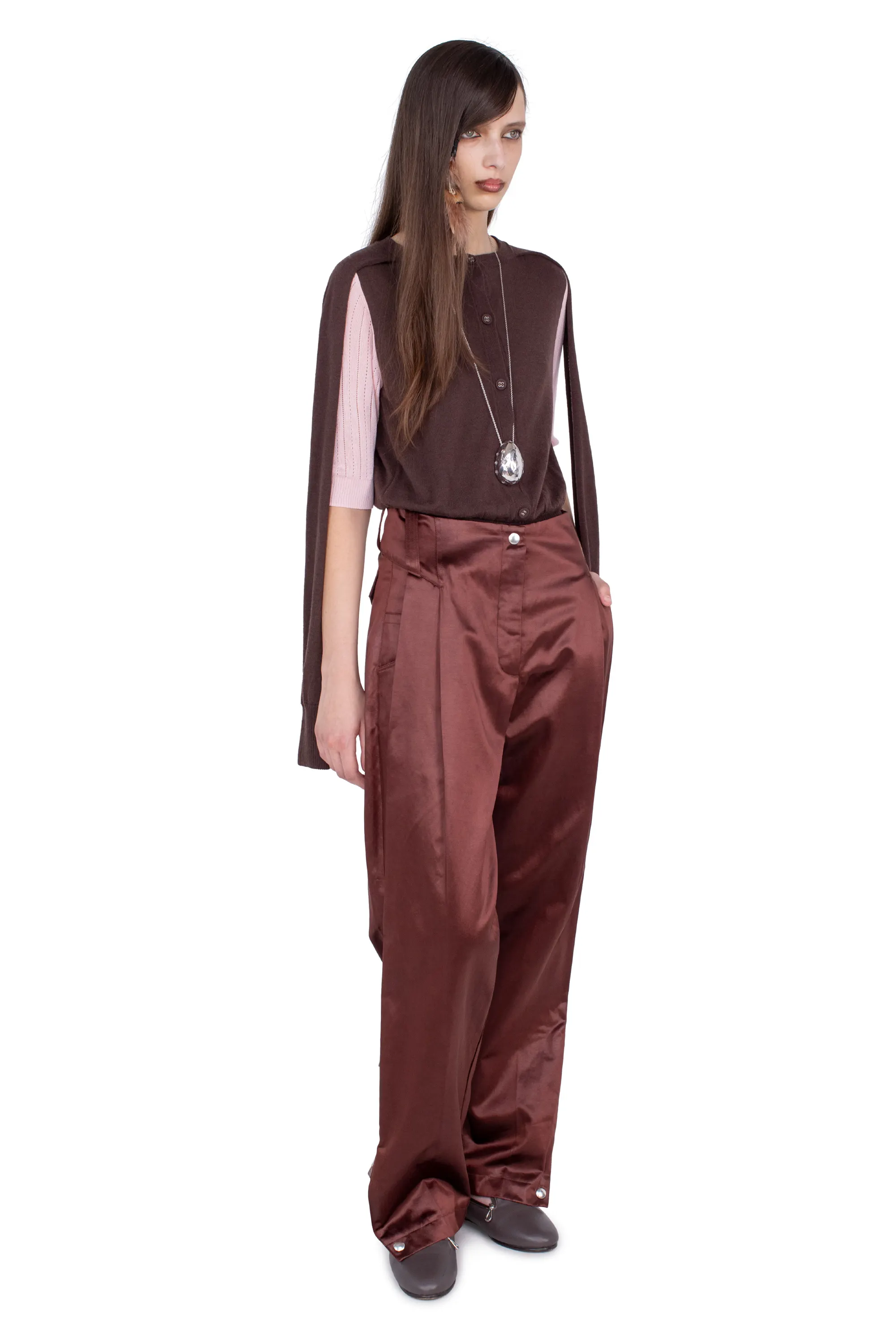 KIKO KOSTADINOV CORELLA DOUBLE SLEEVE JUMPER - MAHOGANY
