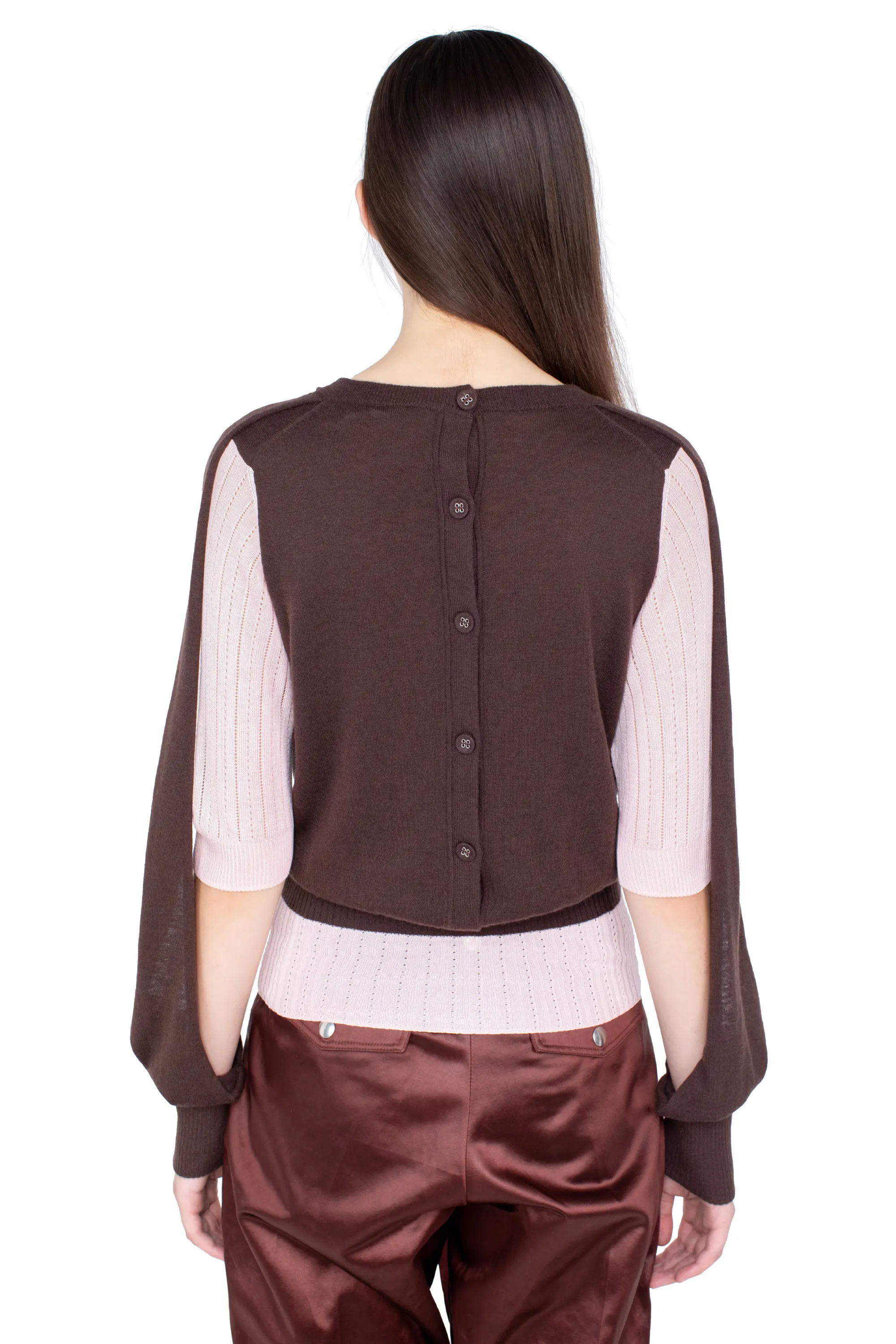 KIKO KOSTADINOV CORELLA DOUBLE SLEEVE JUMPER - MAHOGANY