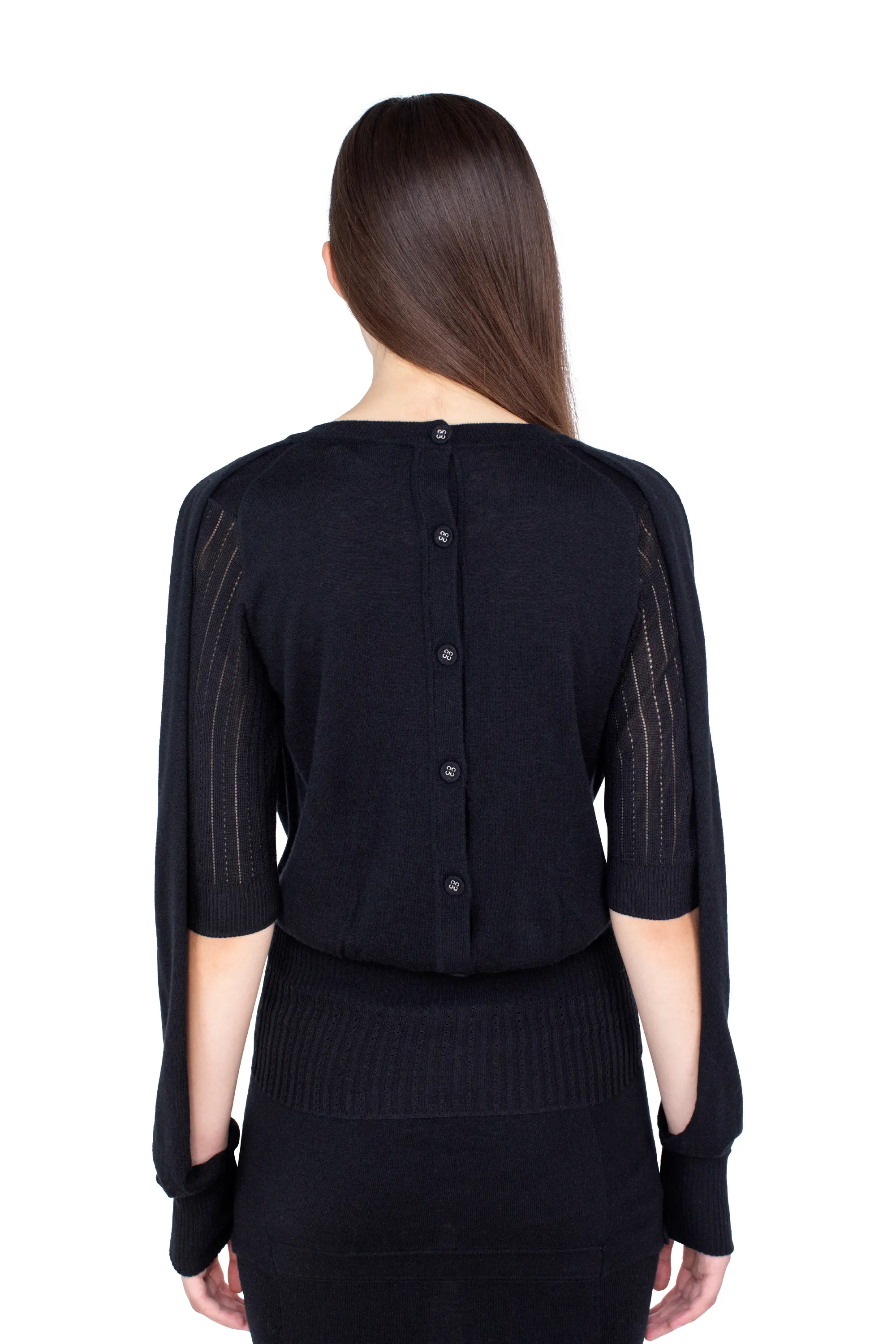 KIKO KOSTADINOV CORELLA DOUBLE SLEEVE JUMPER - NEBULAR BLACK