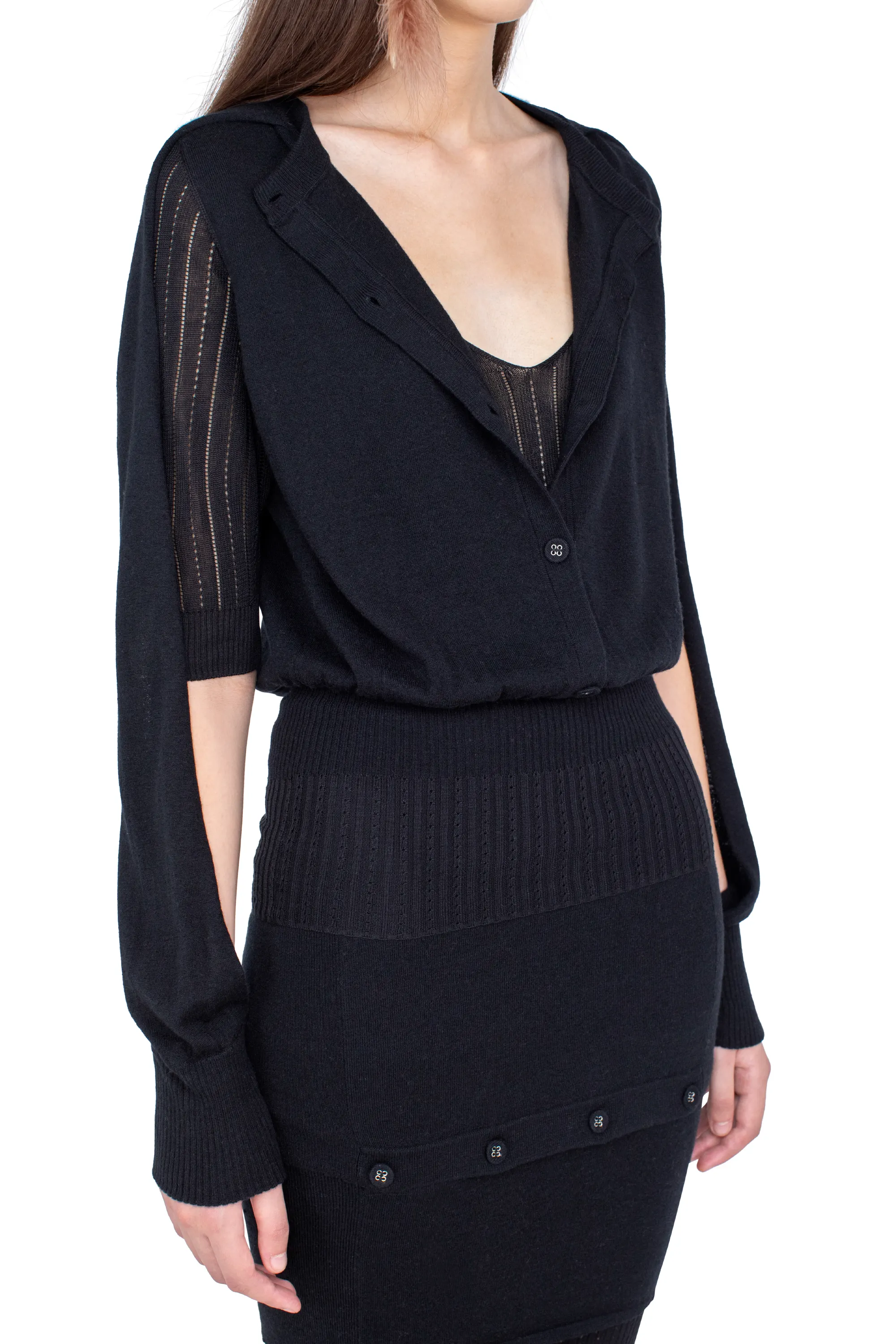 KIKO KOSTADINOV CORELLA DOUBLE SLEEVE JUMPER - NEBULAR BLACK