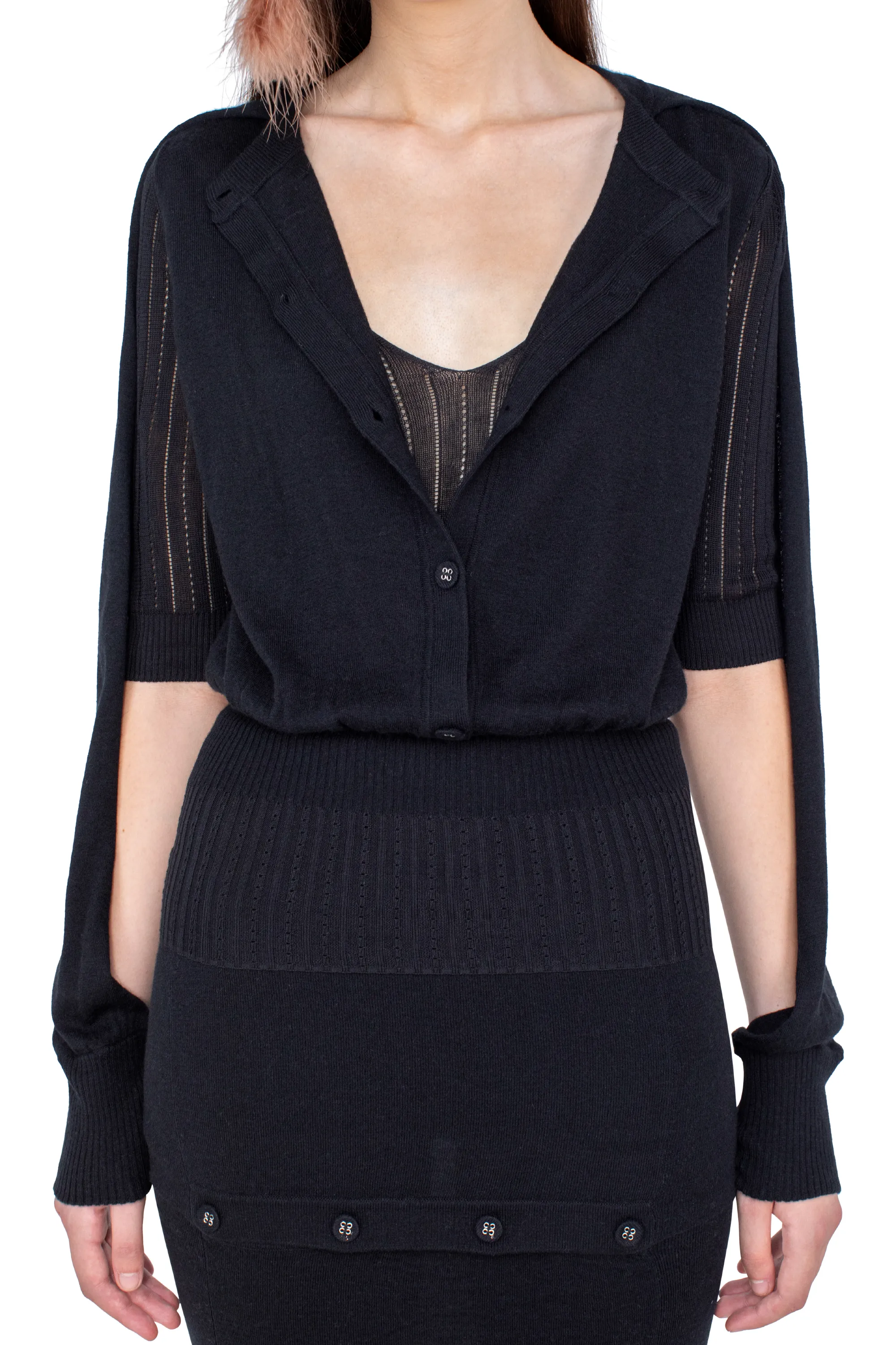 KIKO KOSTADINOV CORELLA DOUBLE SLEEVE JUMPER - NEBULAR BLACK