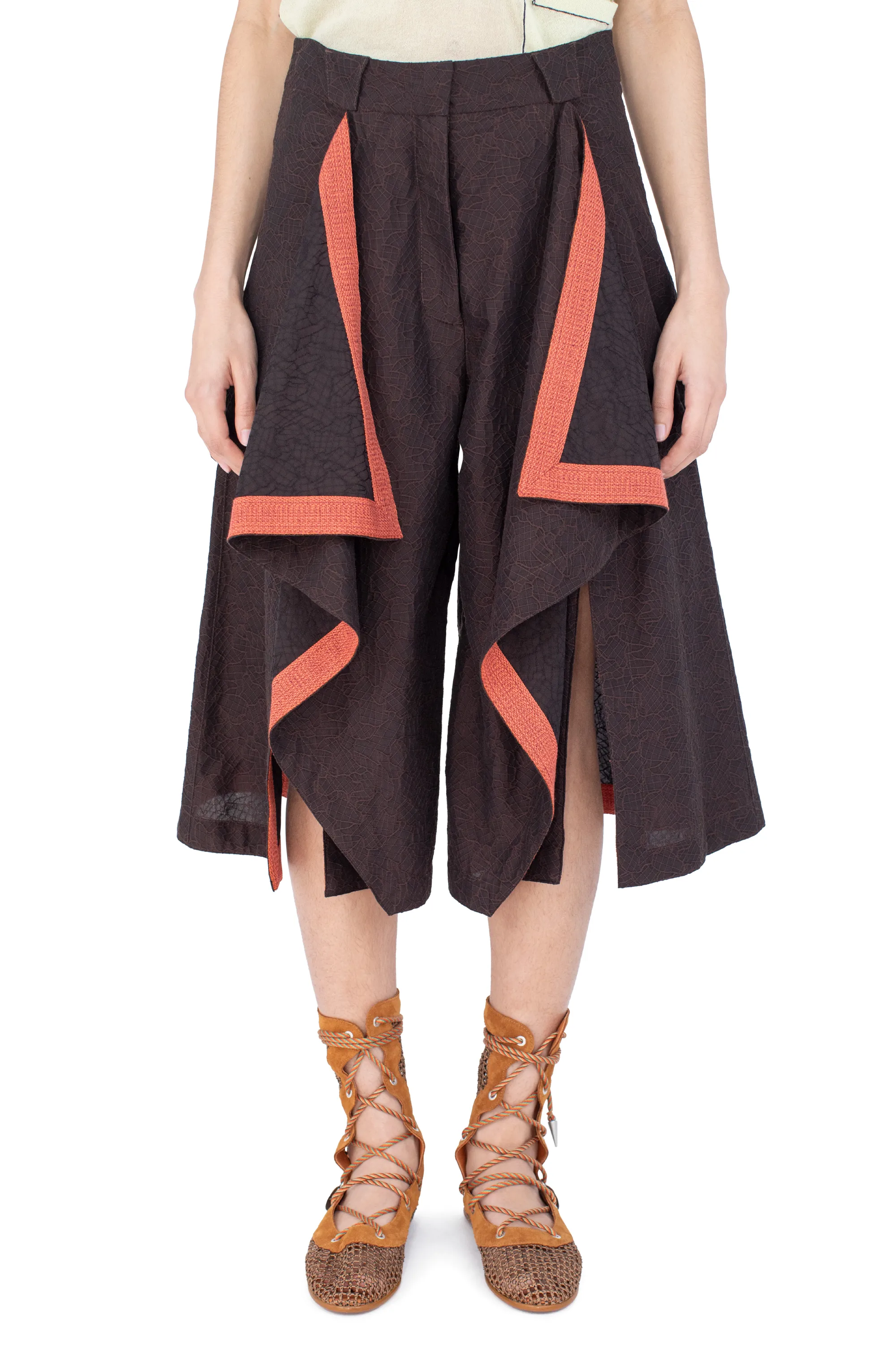 DAHLIA DRAPED SHORTS - DARK ELM – KIKO KOSTADINOV