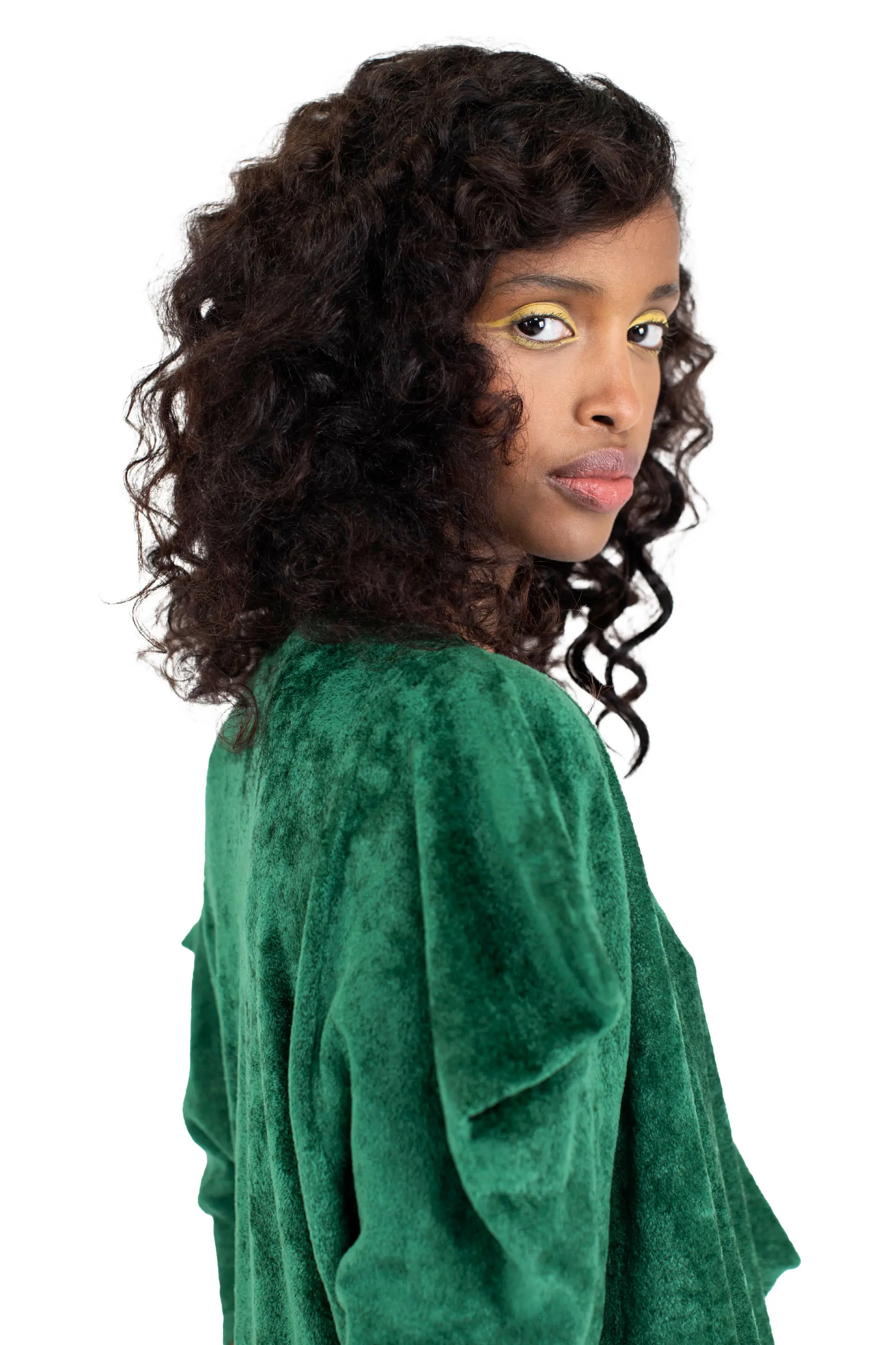 KIKO KOSTADINOV DRAPED ELEANORA KNIT TOP - FOREST GREEN