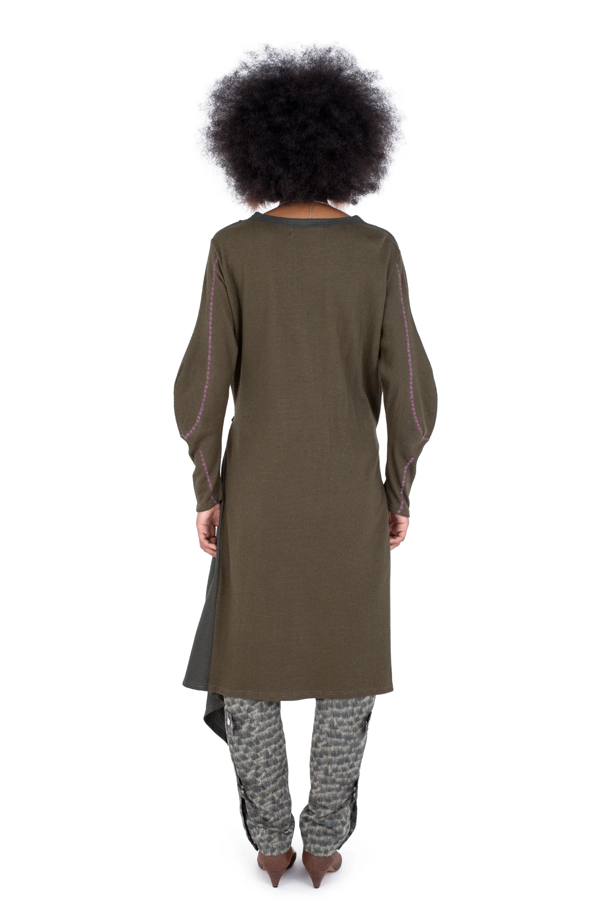 KIKO KOSTADINOV EIDER GODET DRESS - CEDAR GREEN