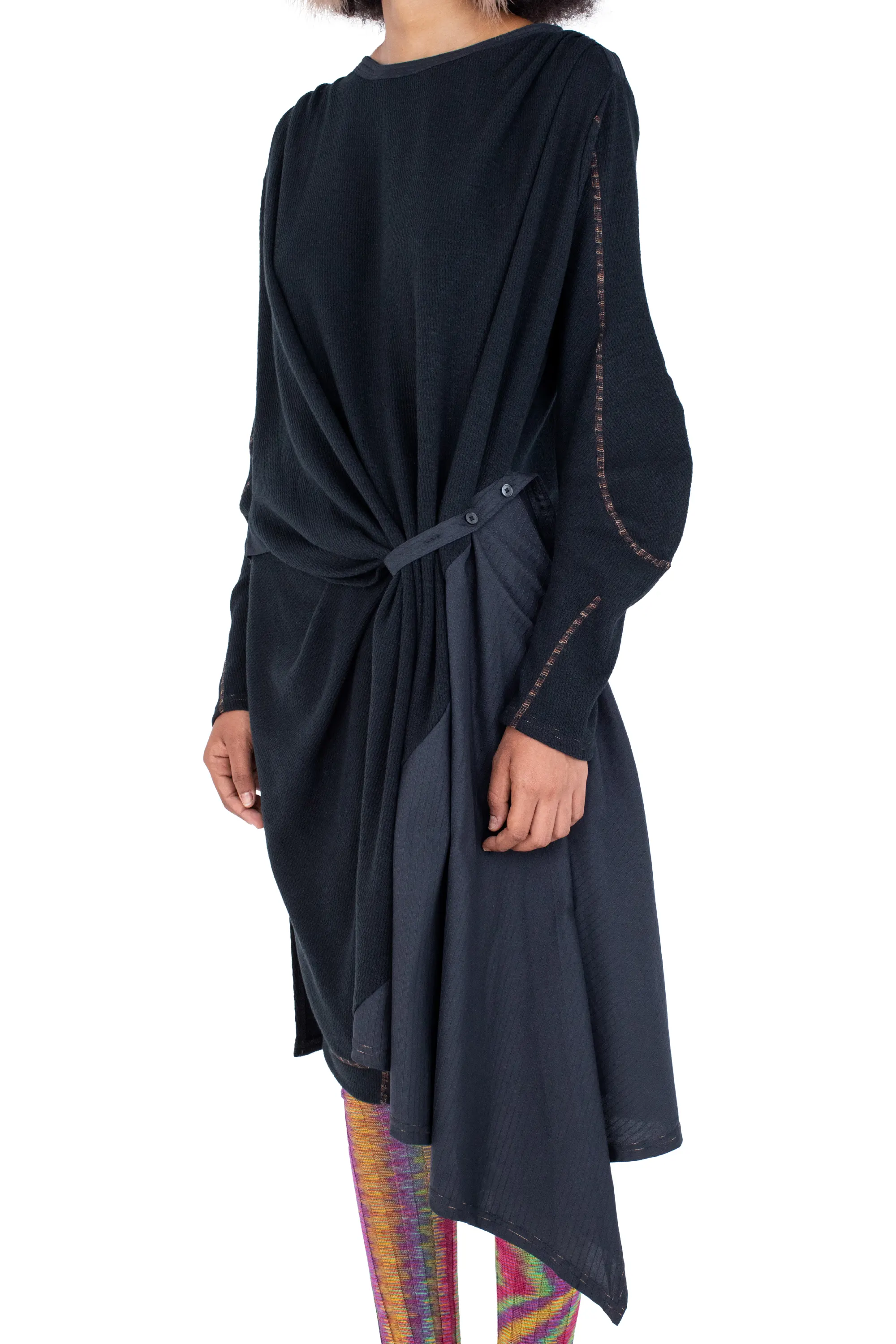KIKO KOSTADINOV EIDER GODET DRESS - INK BLACK