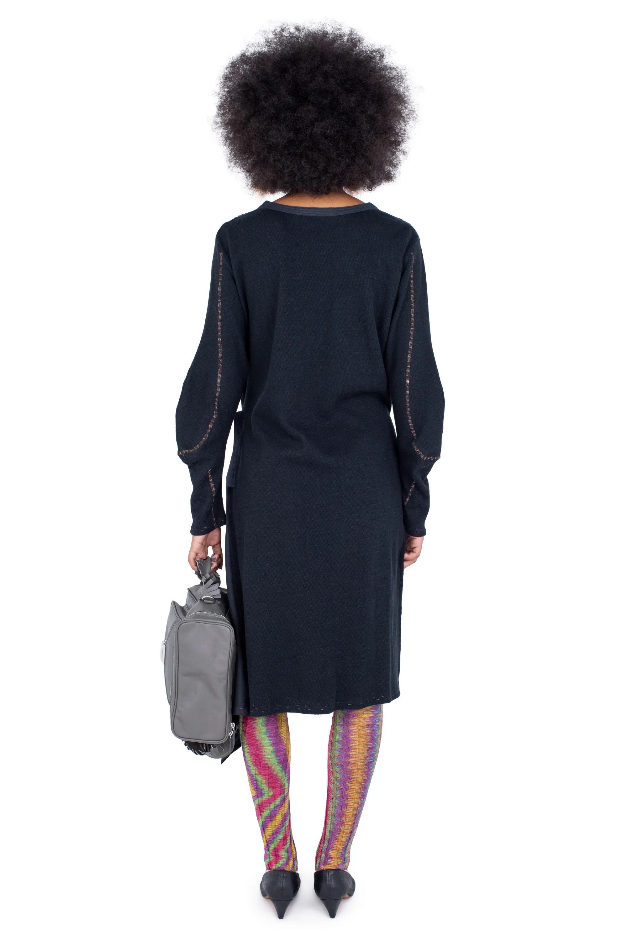 KIKO KOSTADINOV EIDER GODET DRESS - INK BLACK