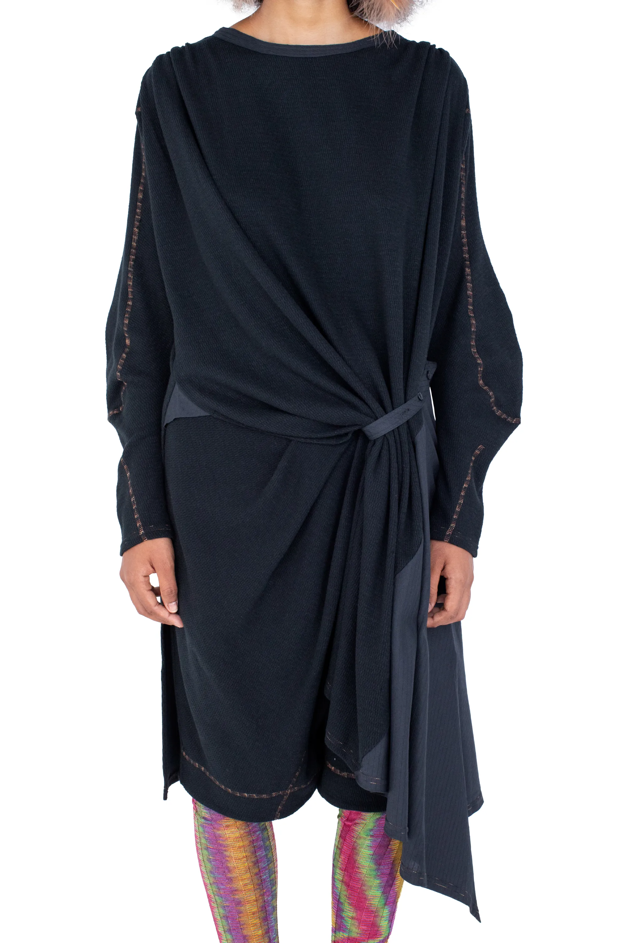 KIKO KOSTADINOV EIDER GODET DRESS - INK BLACK