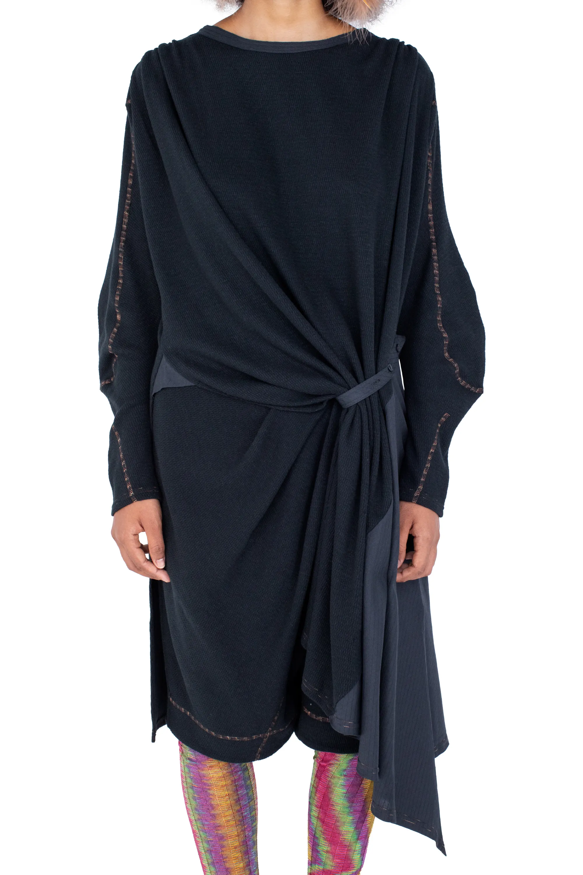 KIKO KOSTADINOV EIDER GODET DRESS - INK BLACK