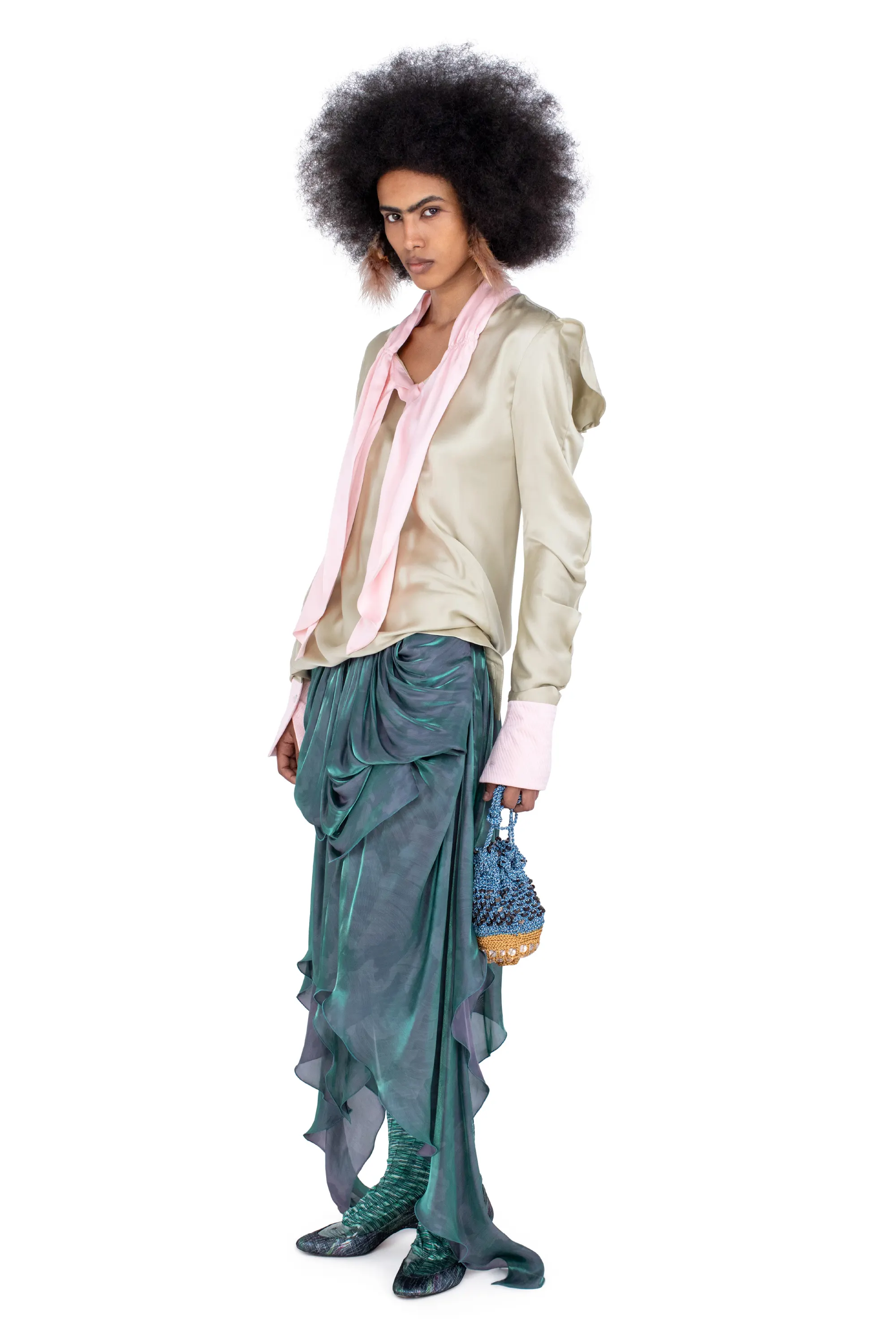 KIKO KOSTADINOV EVELYN BLOUSE - PEBBLE