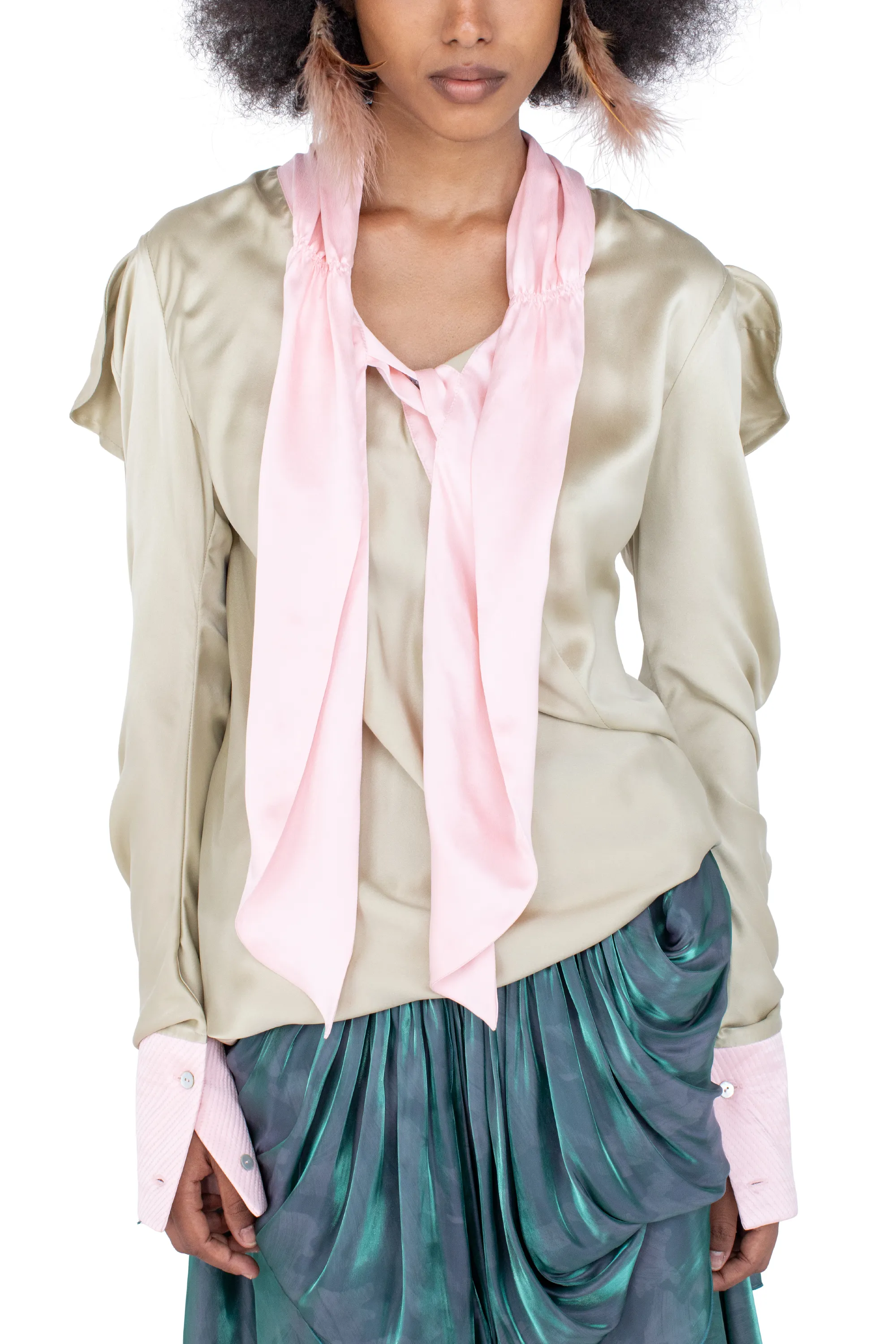 KIKO KOSTADINOV EVELYN BLOUSE - PEBBLE