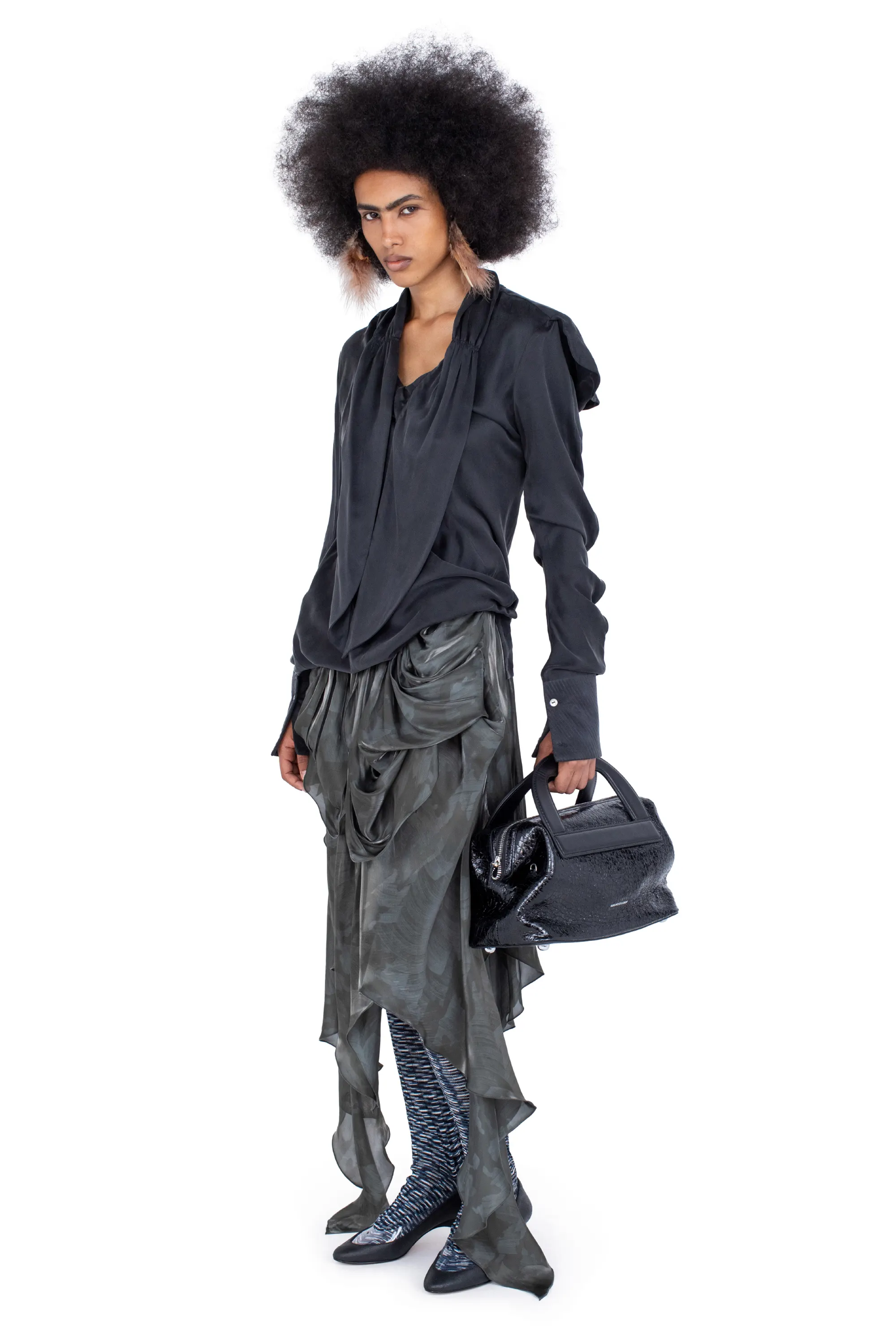 KIKO KOSTADINOV EVELYN BLOUSE - SHEEN BLACK