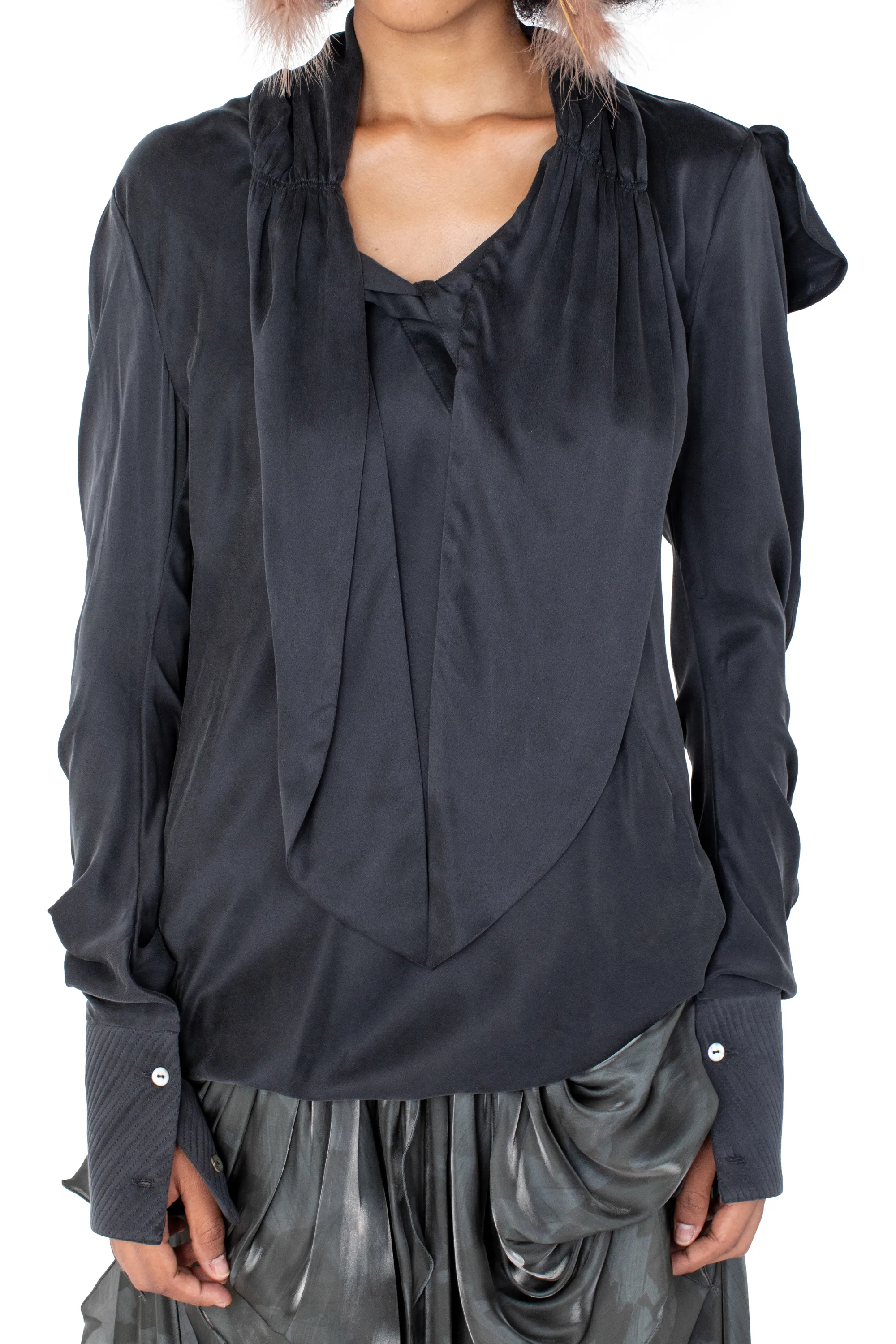 KIKO KOSTADINOV EVELYN BLOUSE - SHEEN BLACK