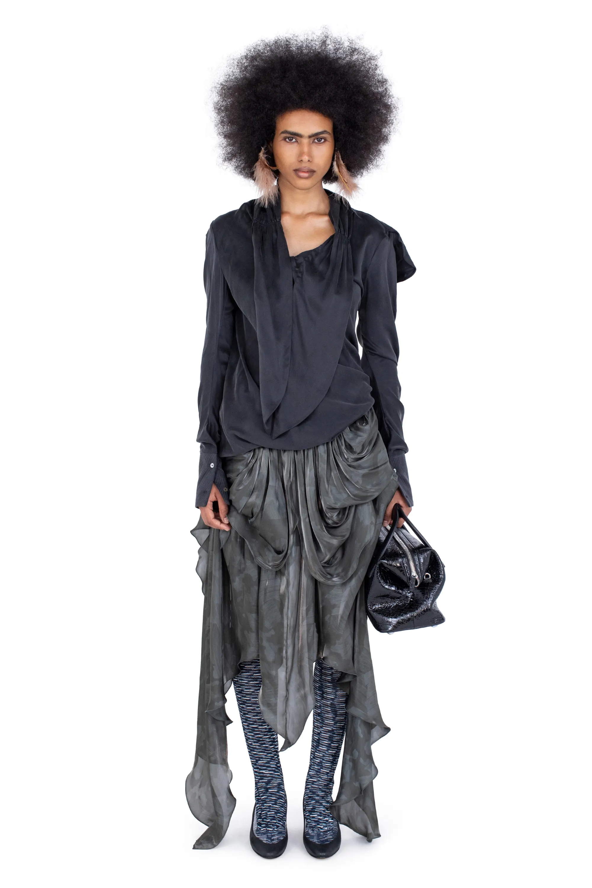 KIKO KOSTADINOV EVELYN BLOUSE - SHEEN BLACK