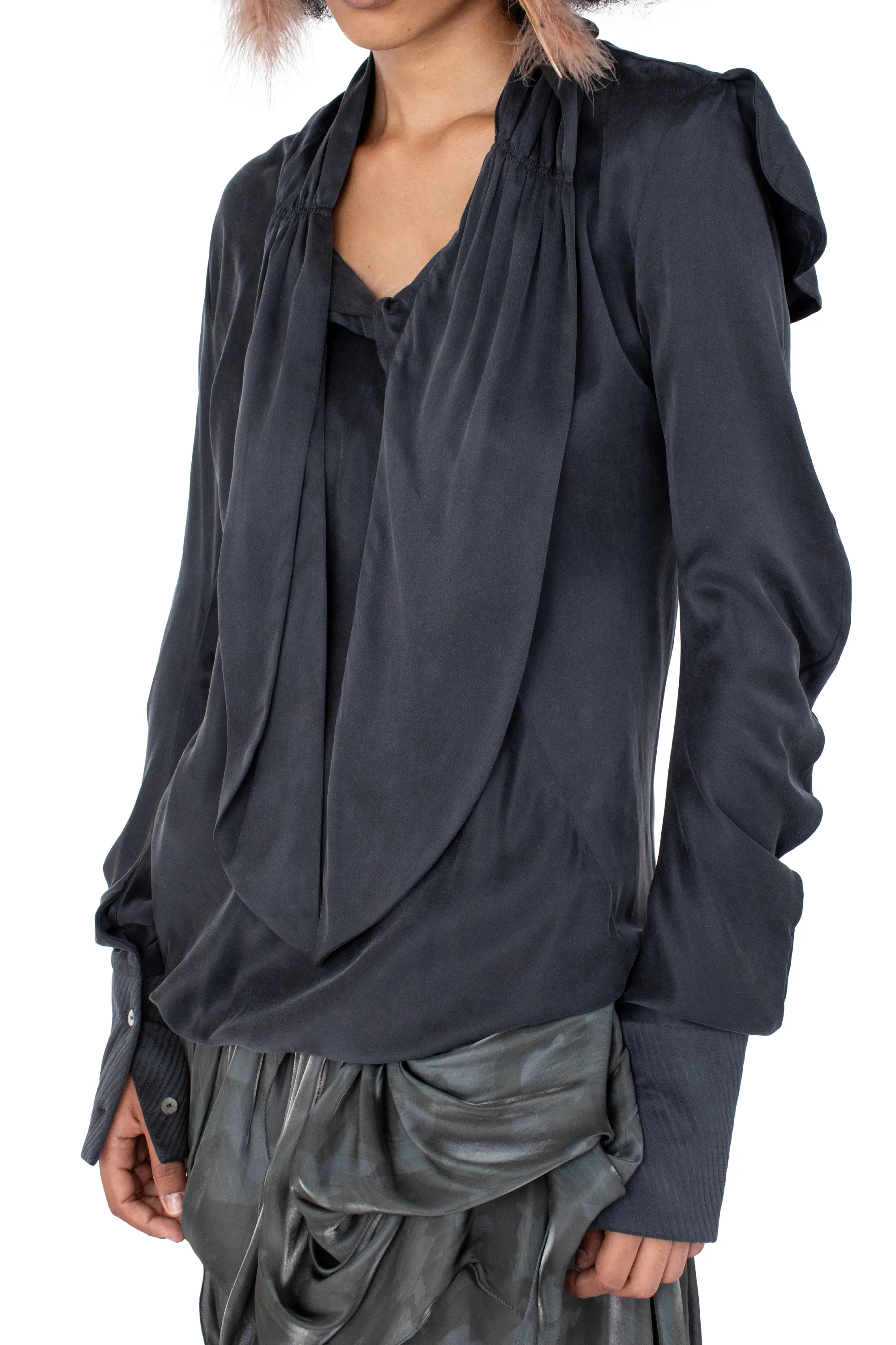 KIKO KOSTADINOV EVELYN BLOUSE - SHEEN BLACK